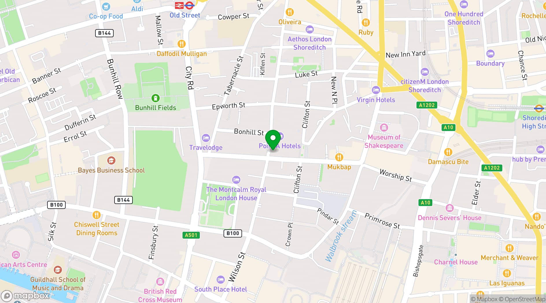 Map showing Sink Pong Shoreditch
