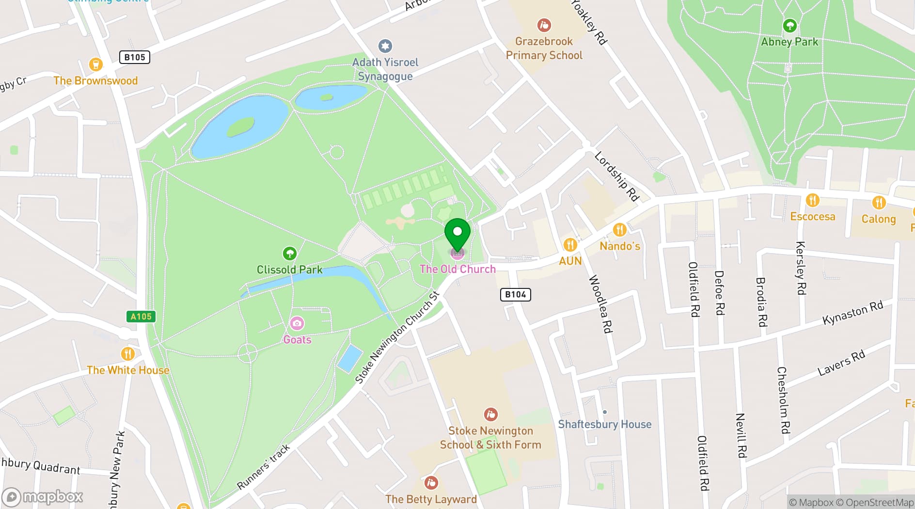 Map showing The Old Church