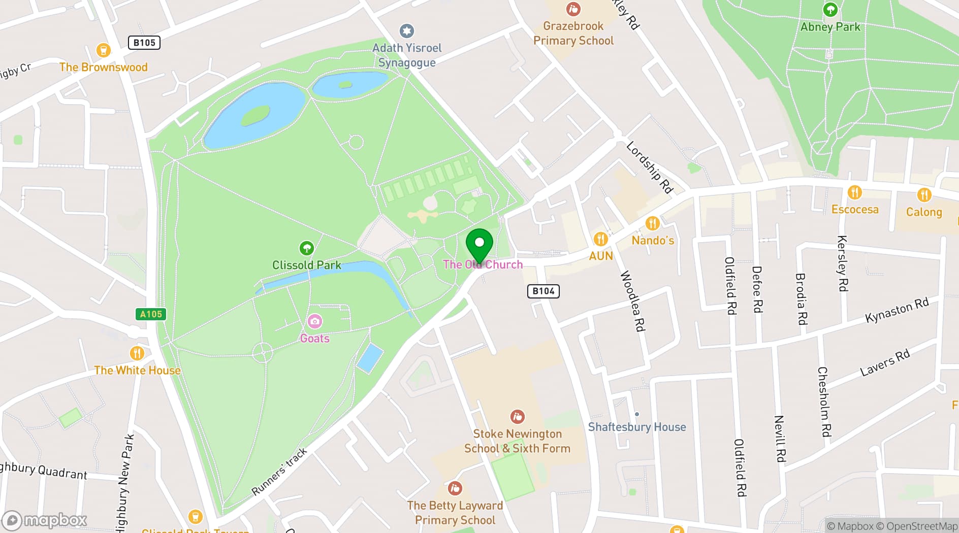 Map showing The Old Church