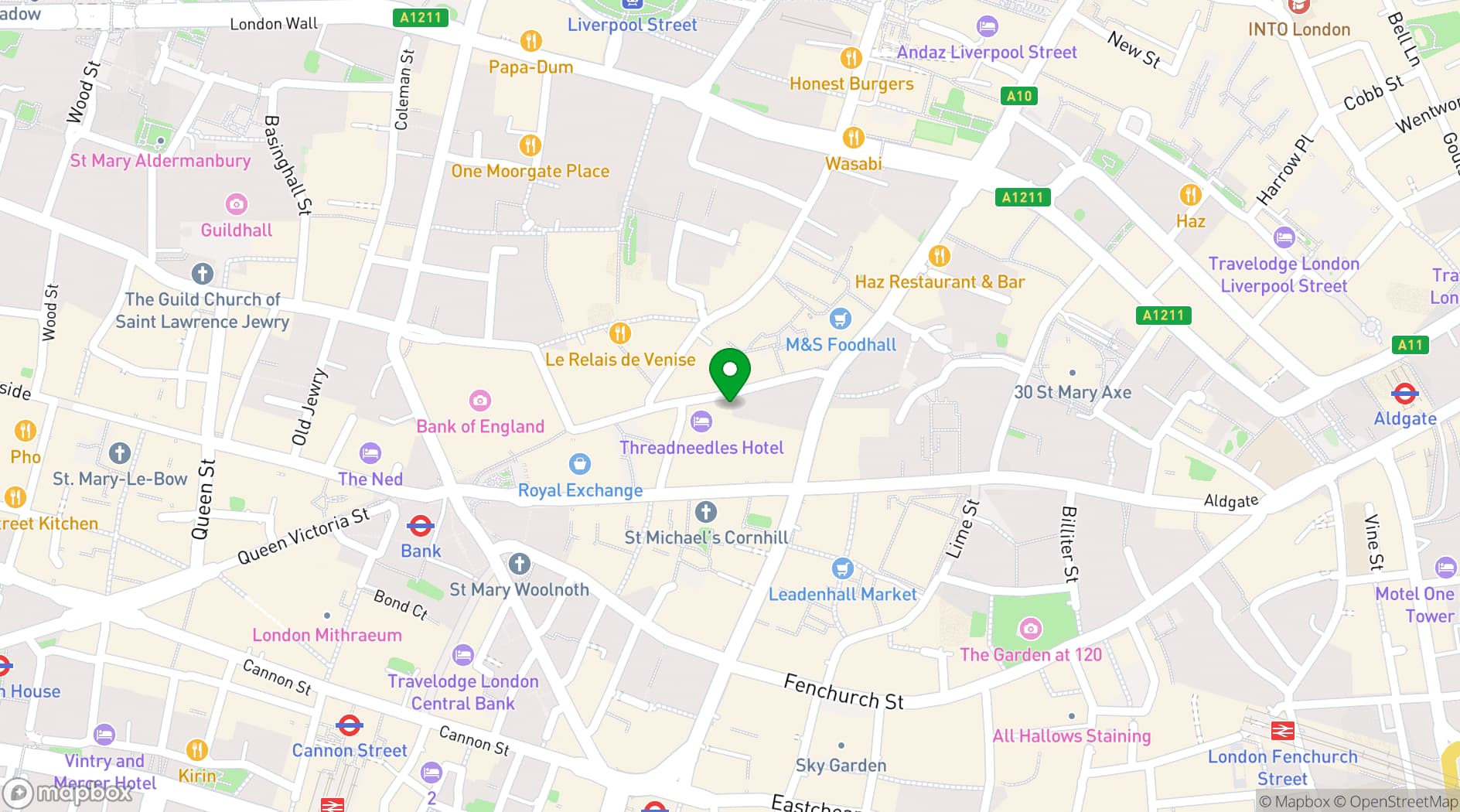 Map showing Merchant Taylors' Hall