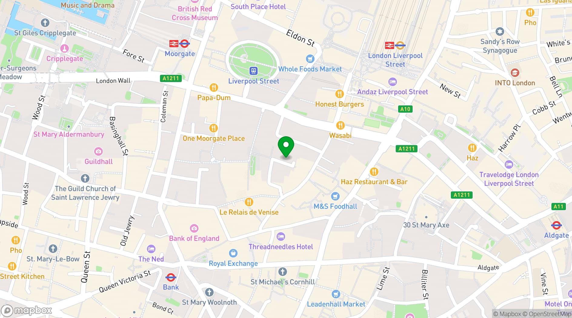Map showing Balls Brothers Austin Friars