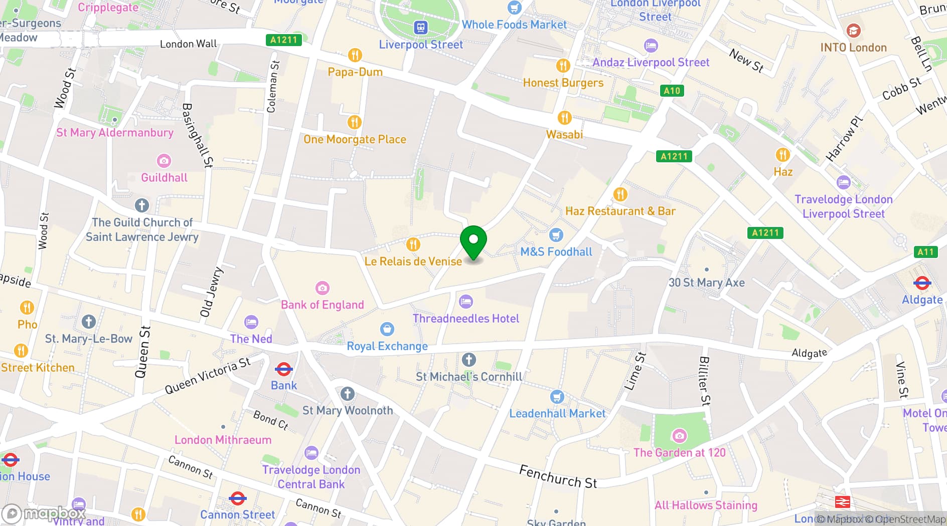 Map showing Jamie’s Adams Court