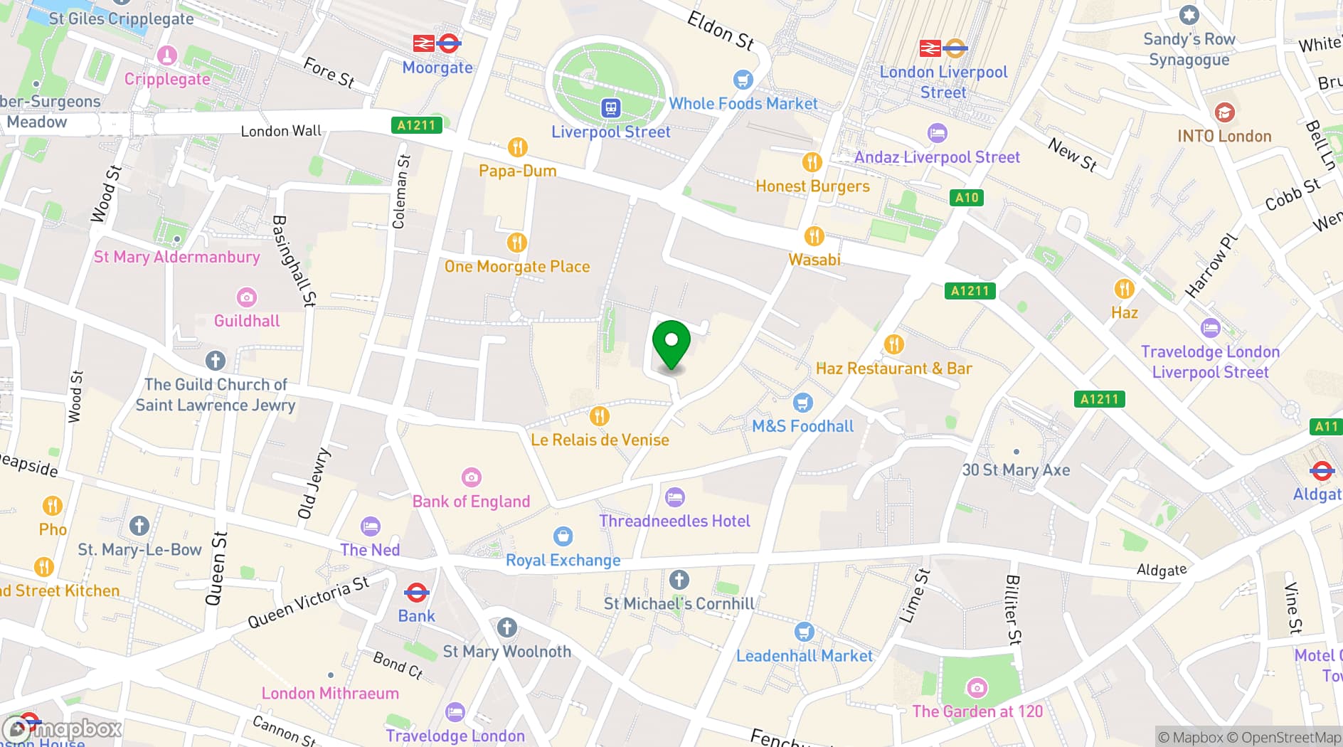 Map showing The Dutch Hall