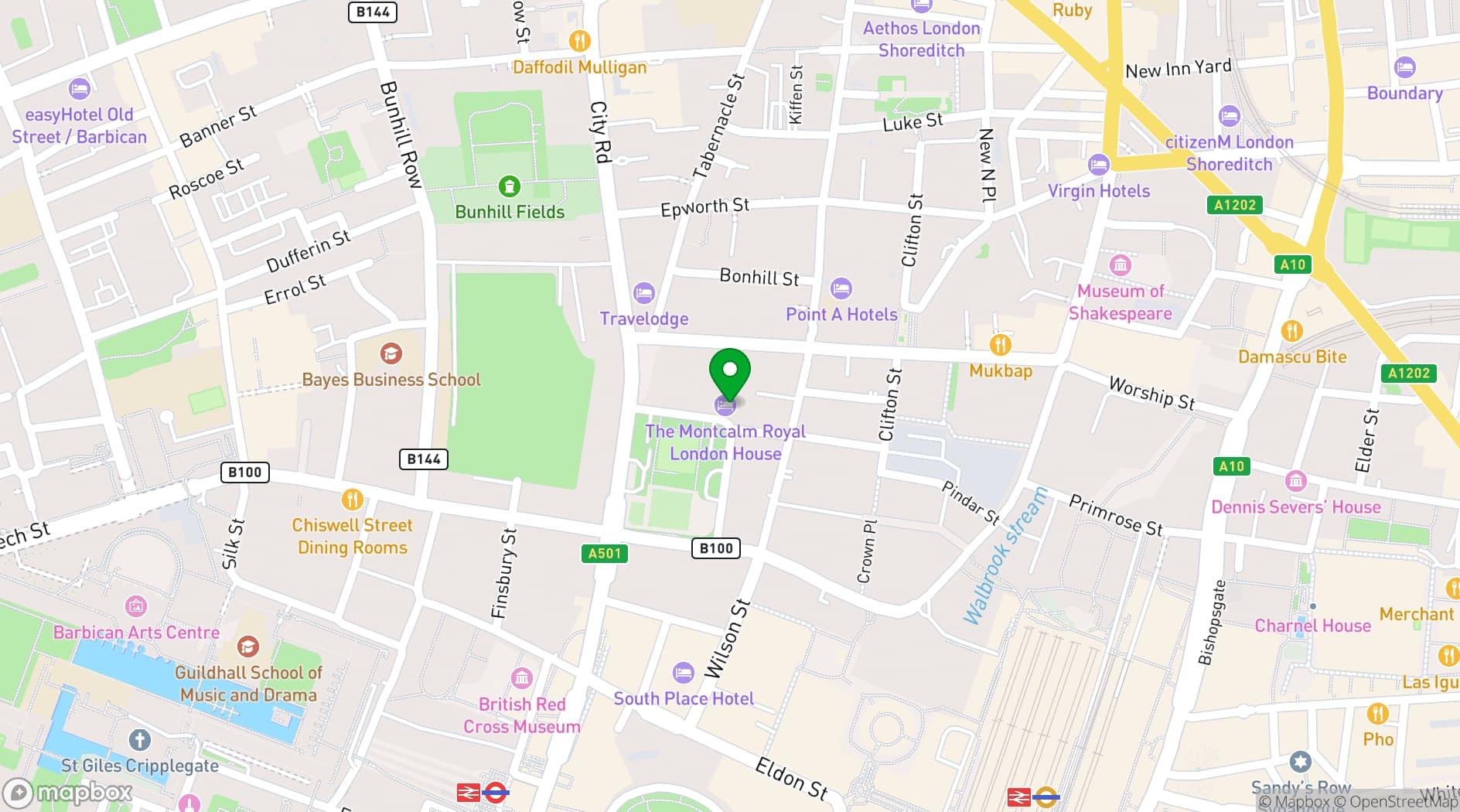 Map showing Aviary