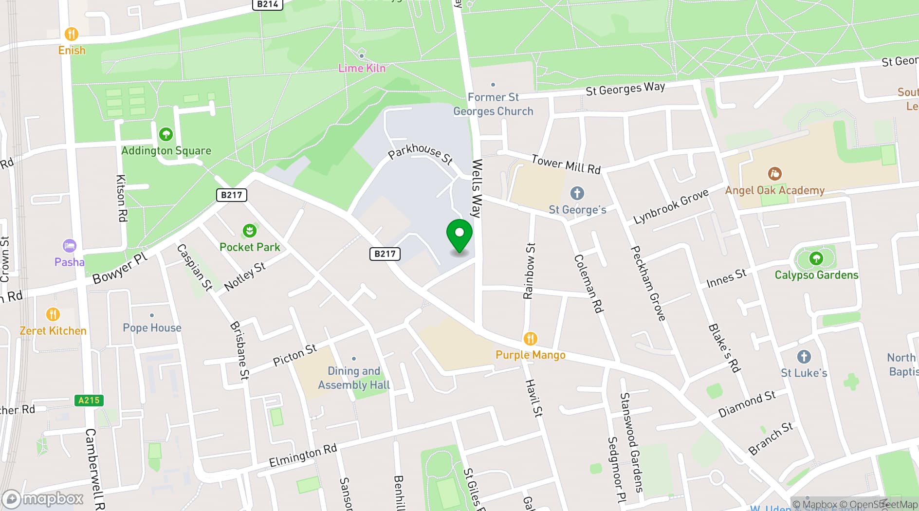 Map showing Redeemed Pillar of Fire Ministry - HQ London