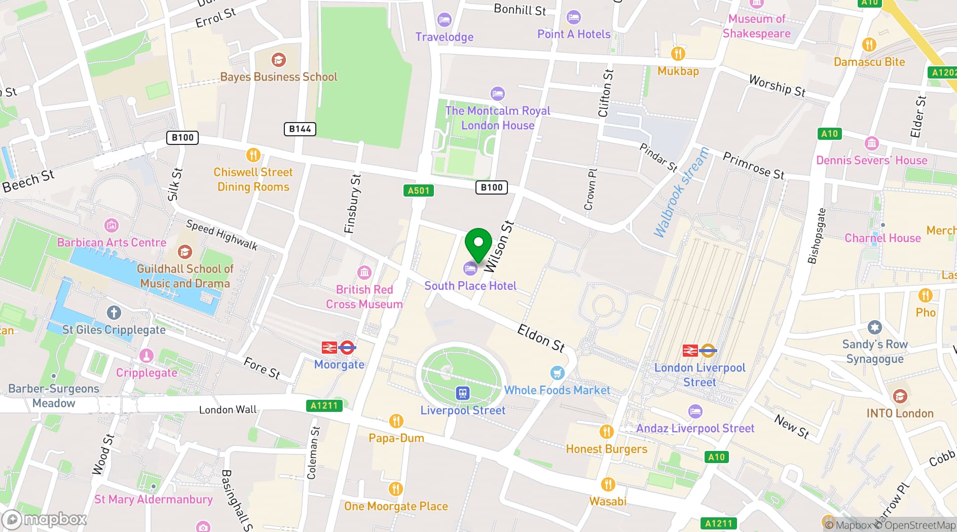 Map showing Bangers Bar and Grill