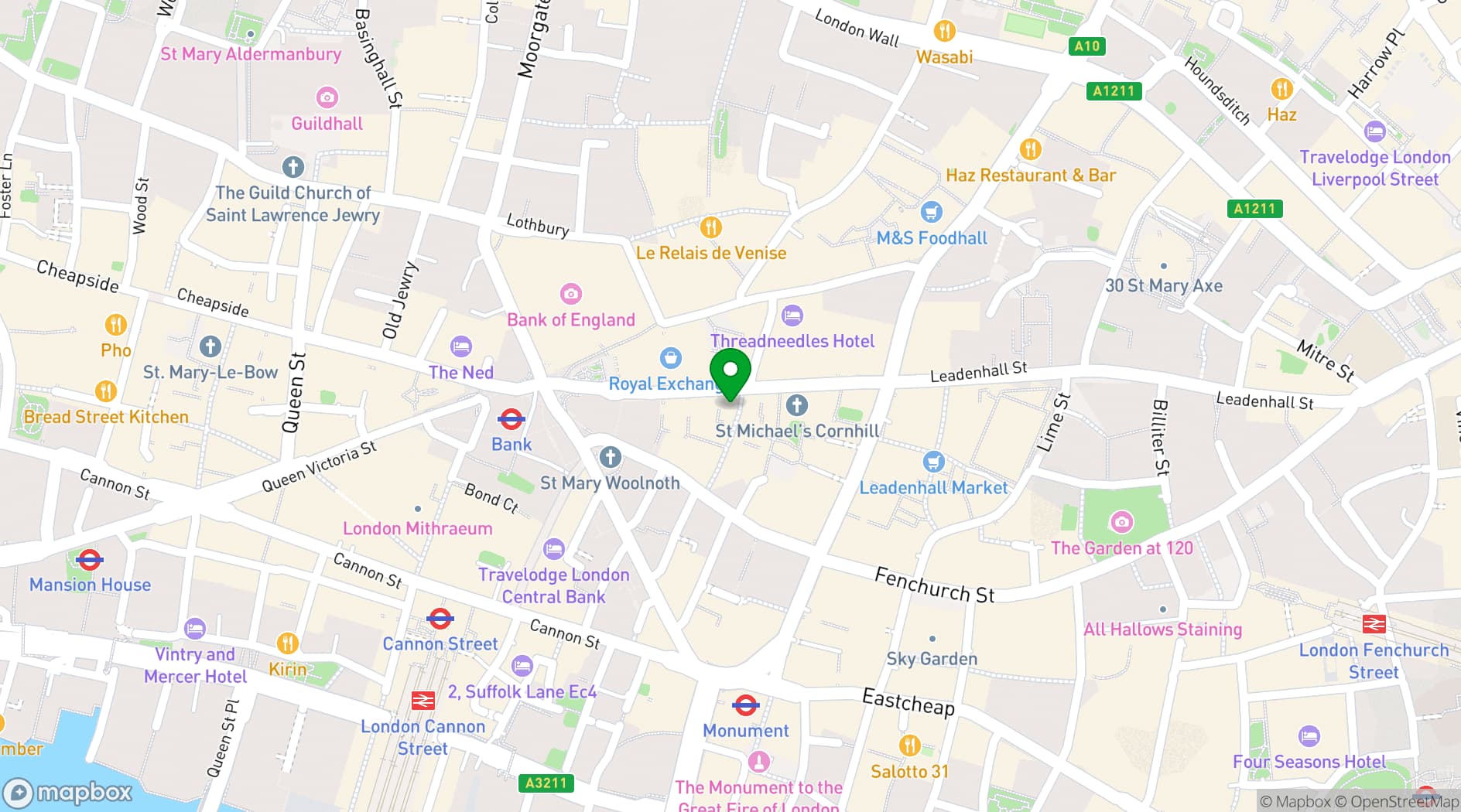 Map showing Simmons Bar | Bank