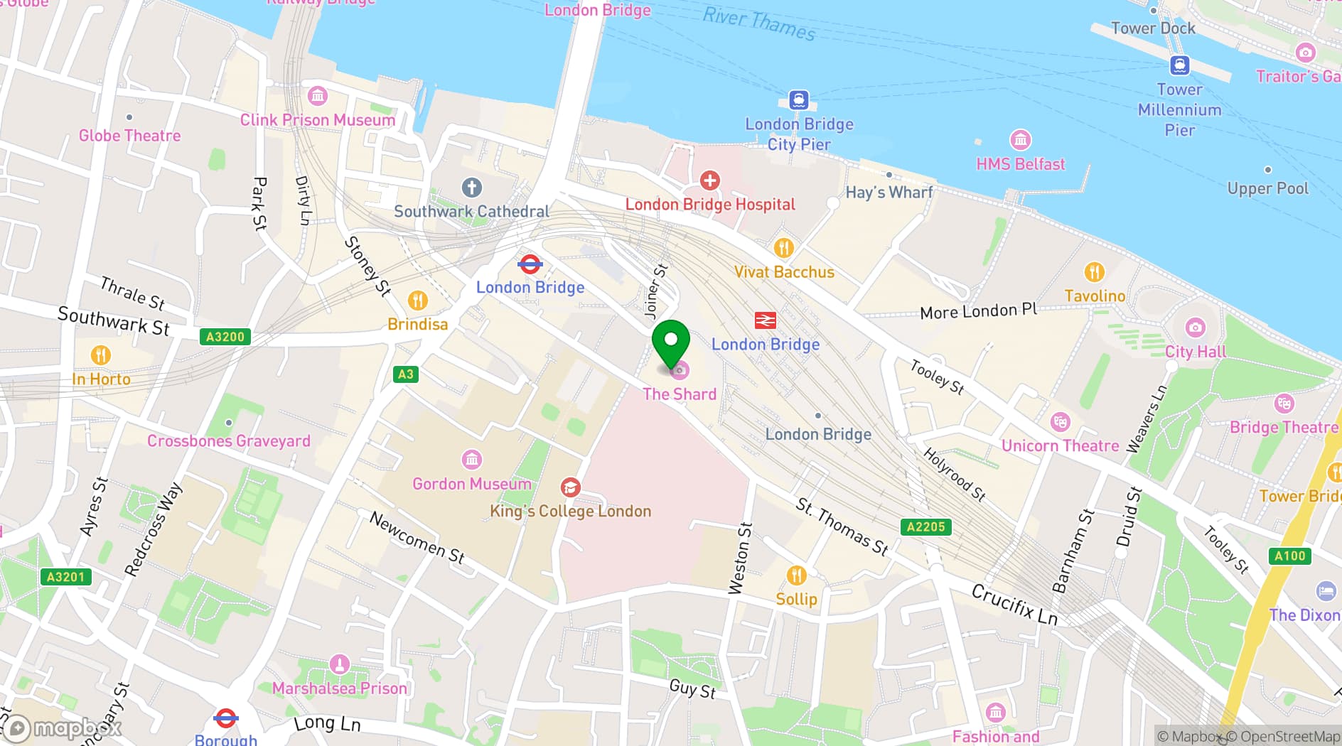 Map showing The View From The Shard