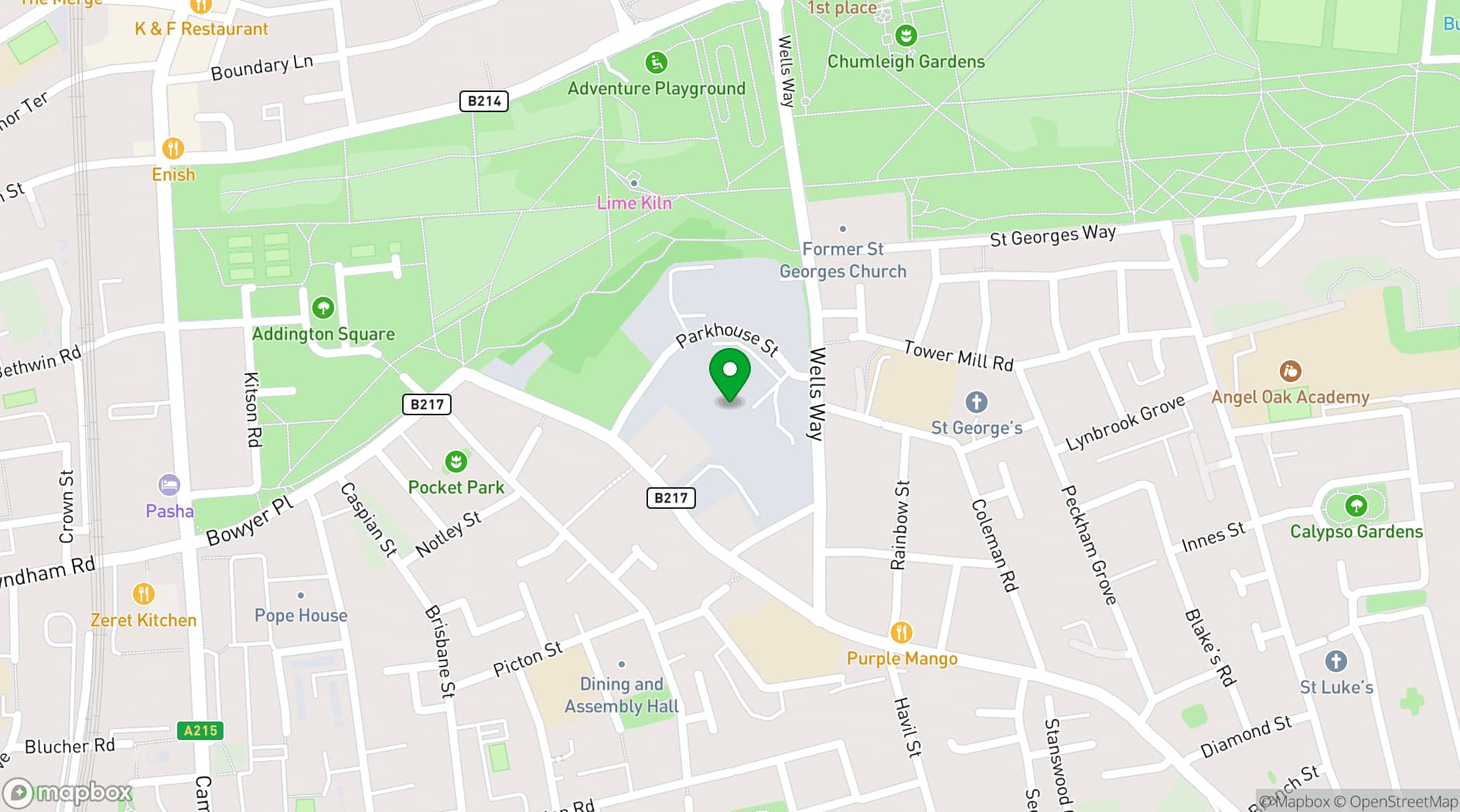 Map showing Arebyte Studios | Camberwell Warehouse