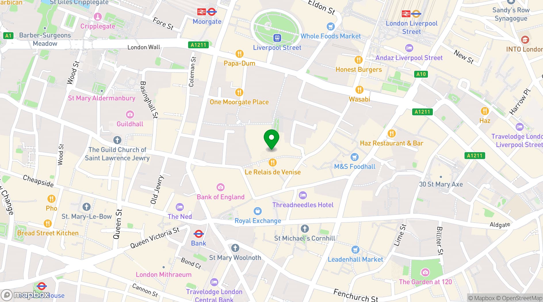 Map showing Drapers' Hall