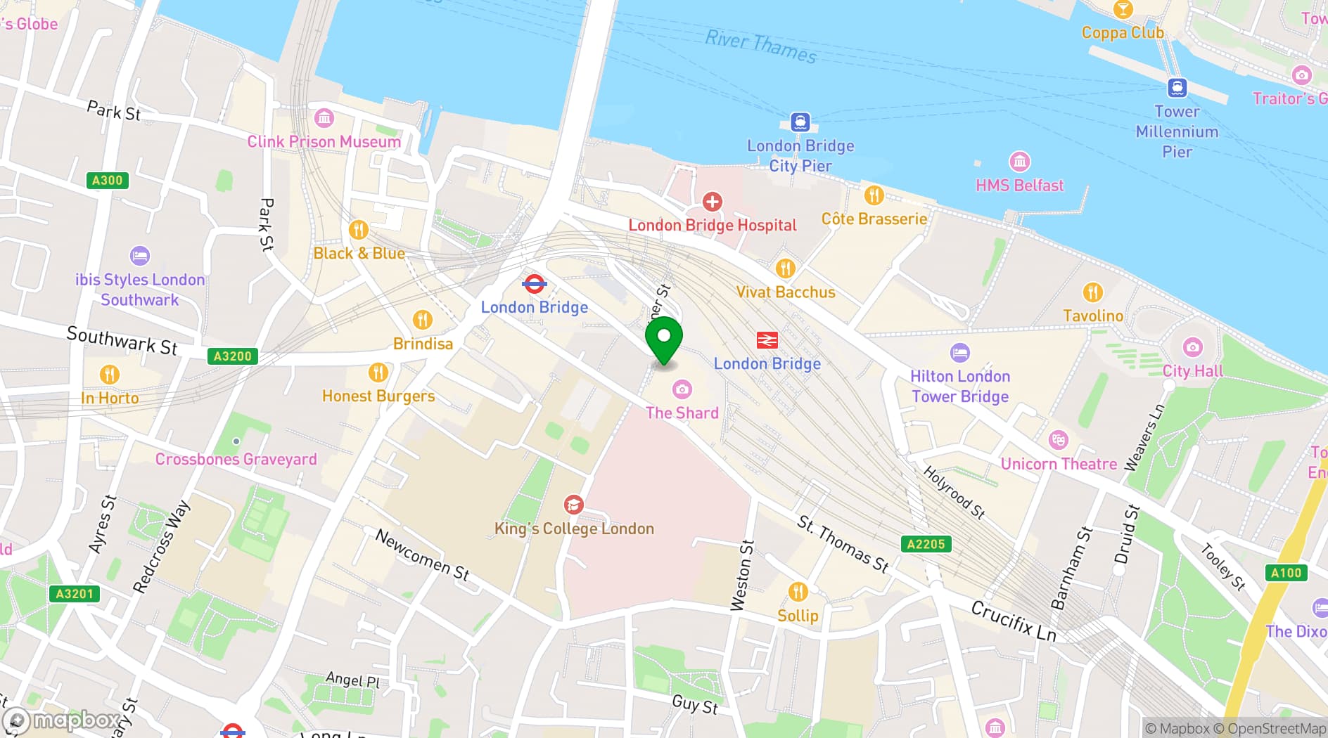 Map showing 24/25 The Shard
