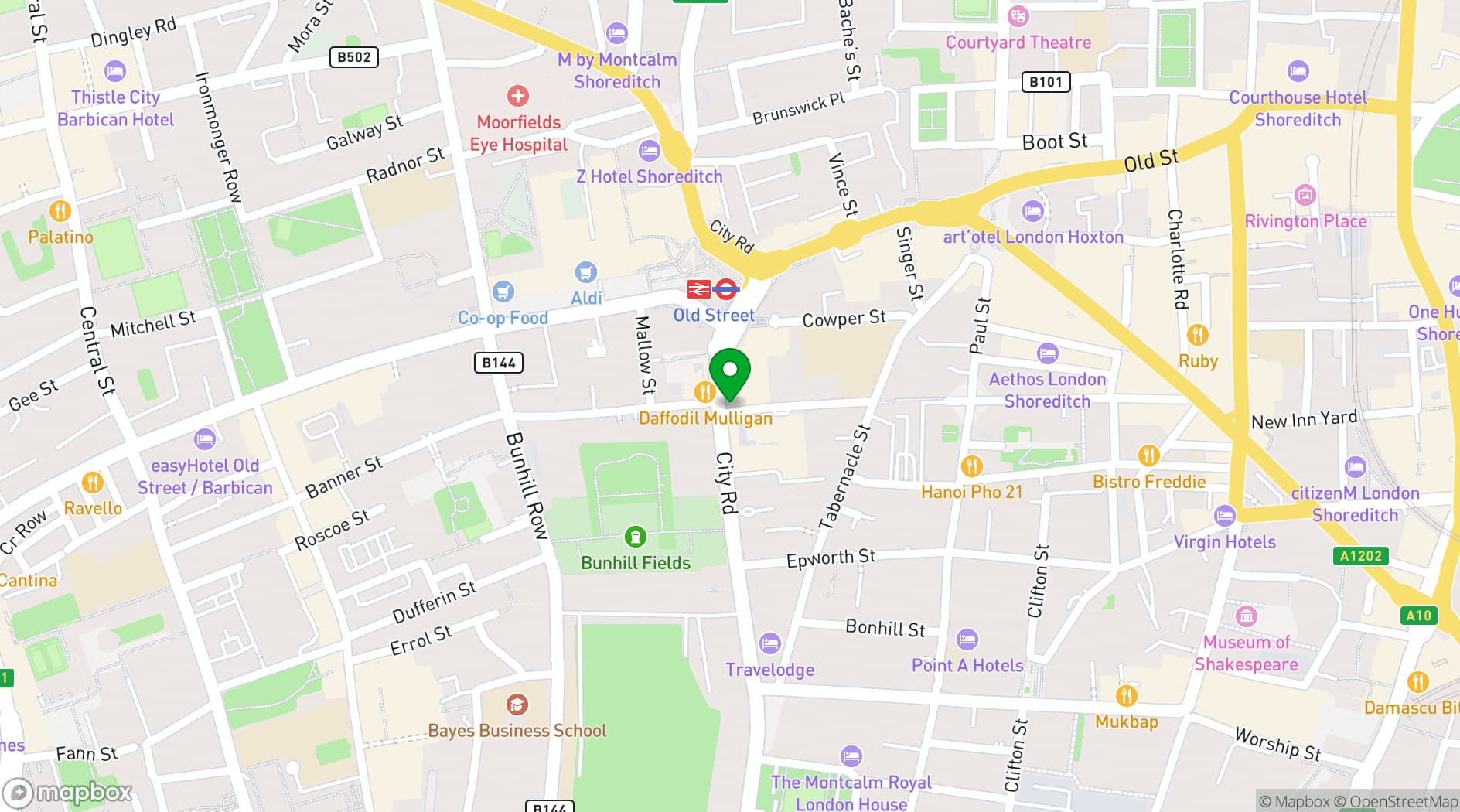 Map showing The Angel