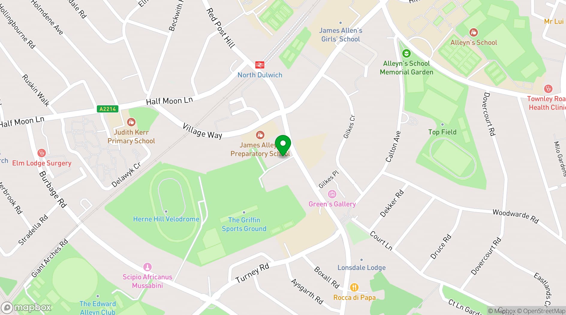 Map showing The Griffin Sports Ground