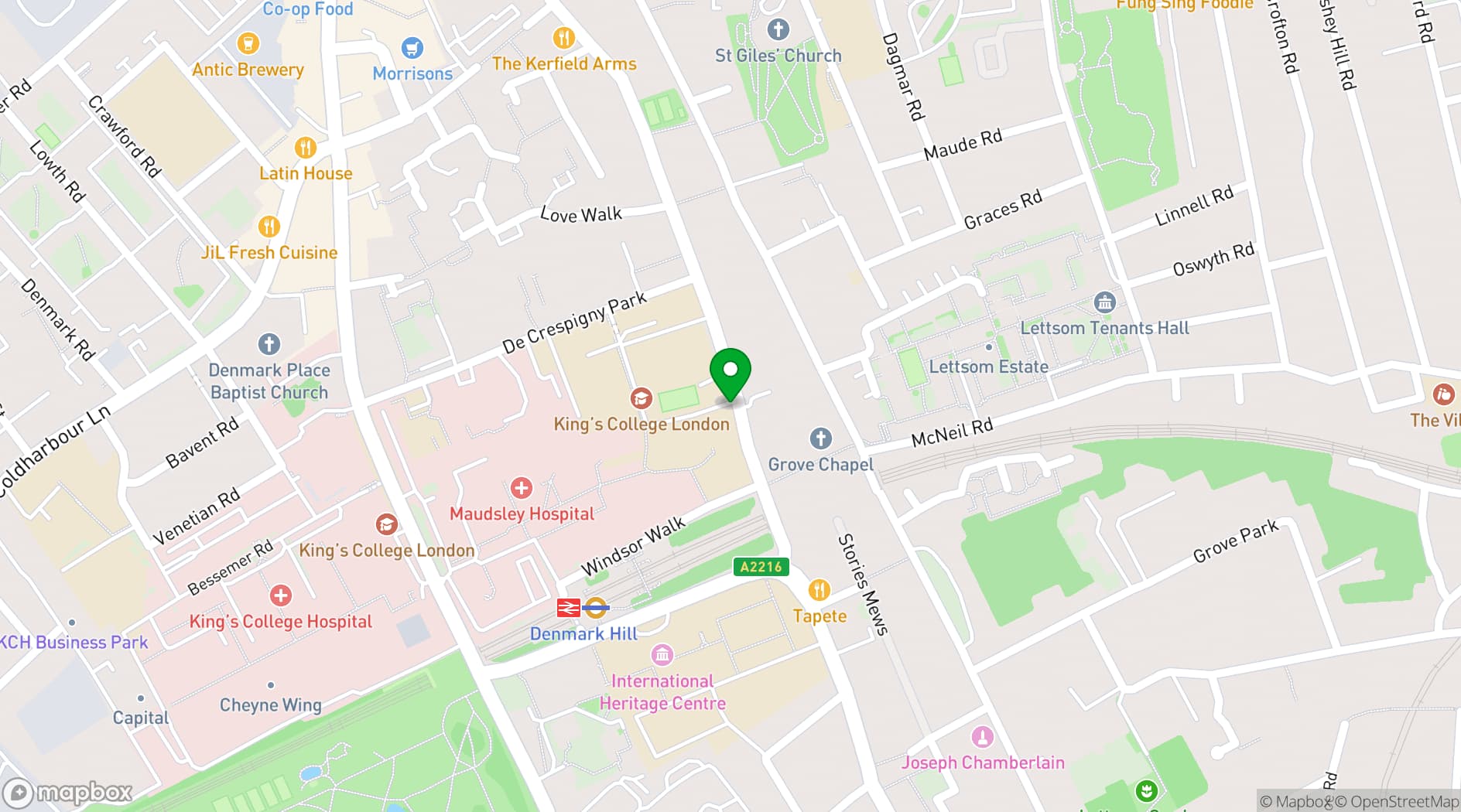 Map showing ORTUS Conference and Events Venue
