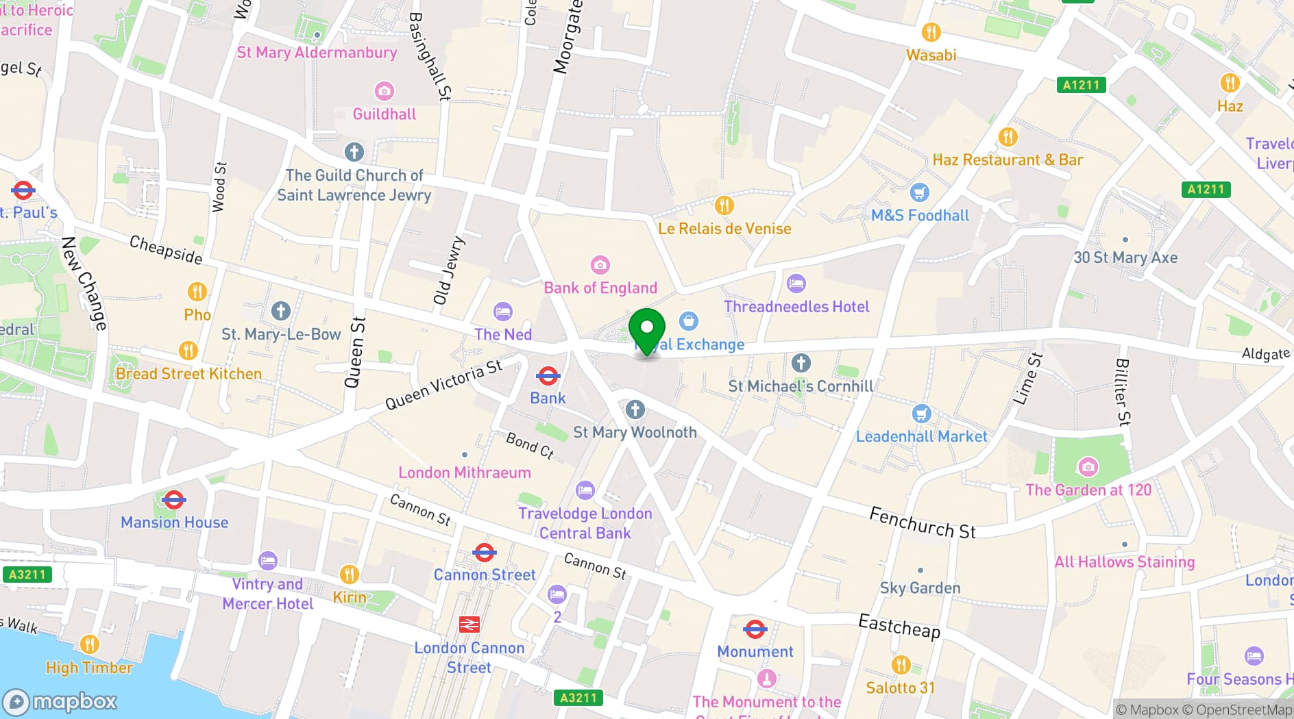 Map showing Cornhill