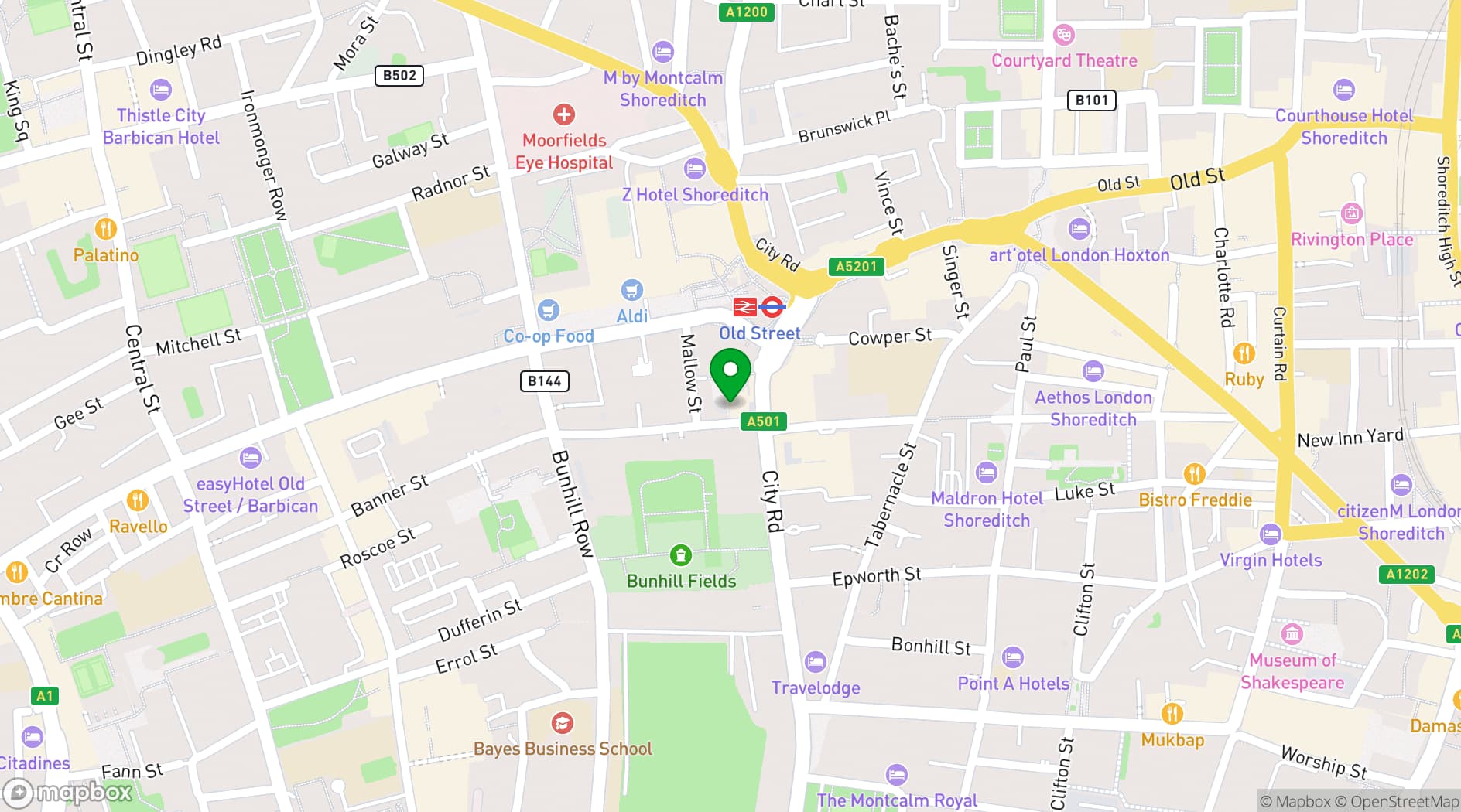 Map showing house of fitness
