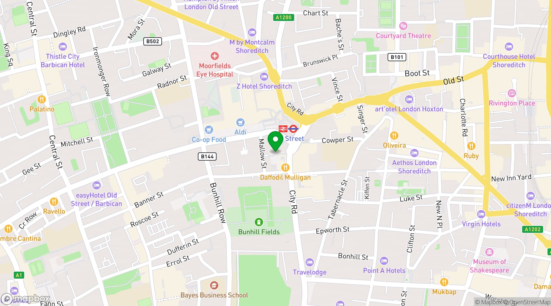 Map showing White Collar Factory