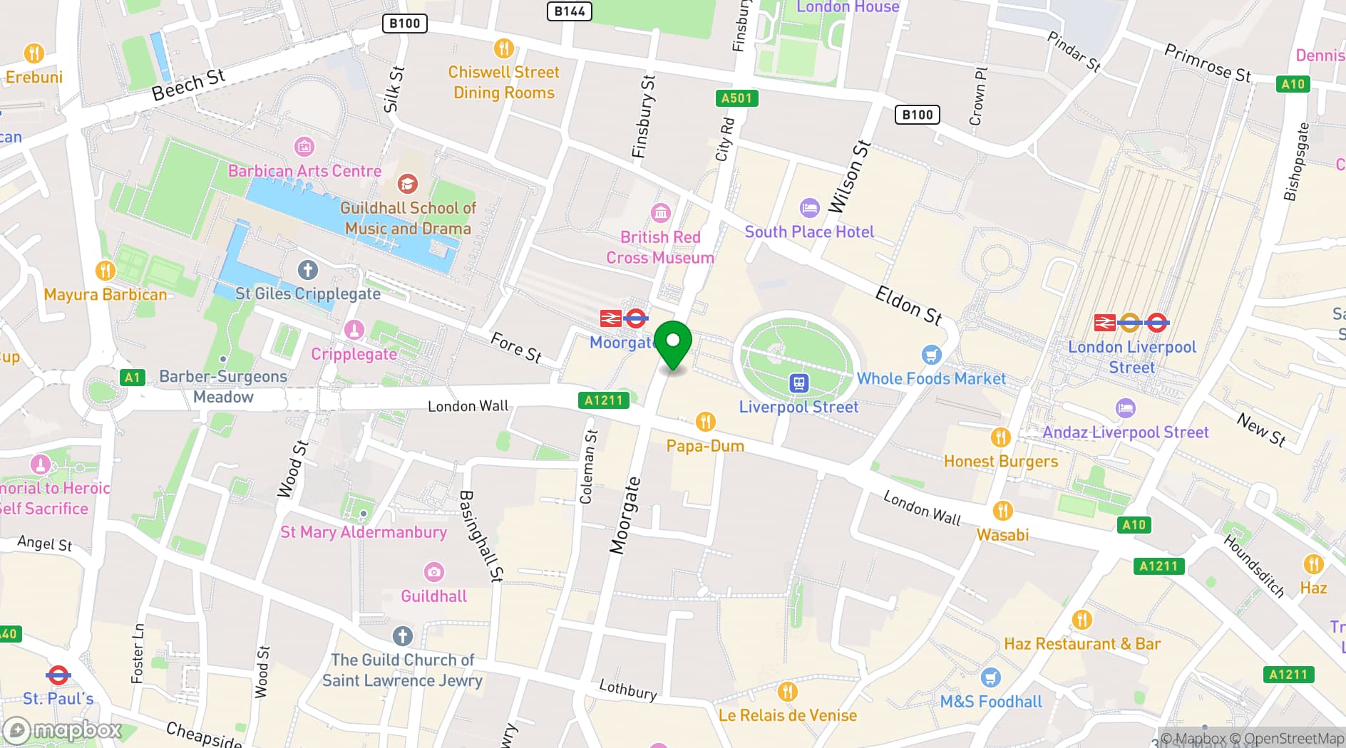Map showing EFI Training