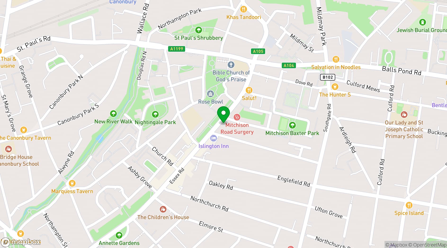 Map showing Twilight Contemporary