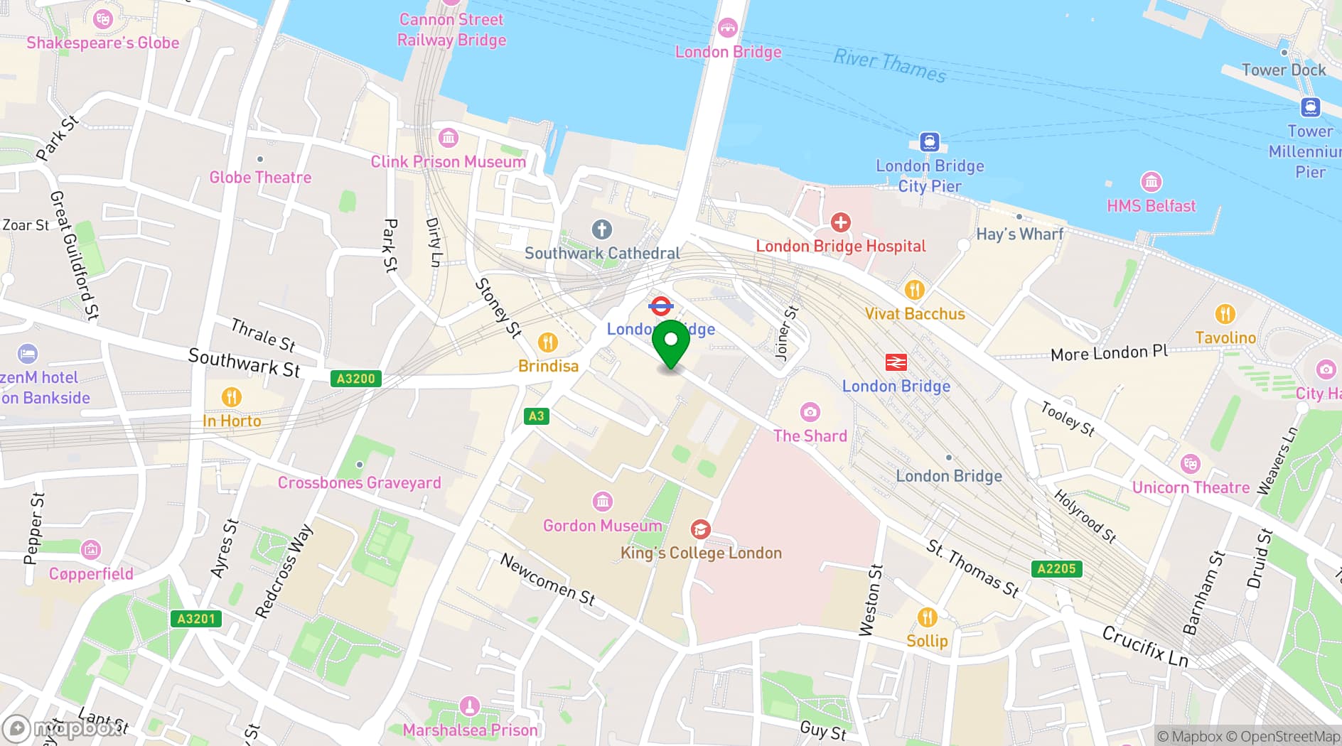 Map showing Runway East Borough Market