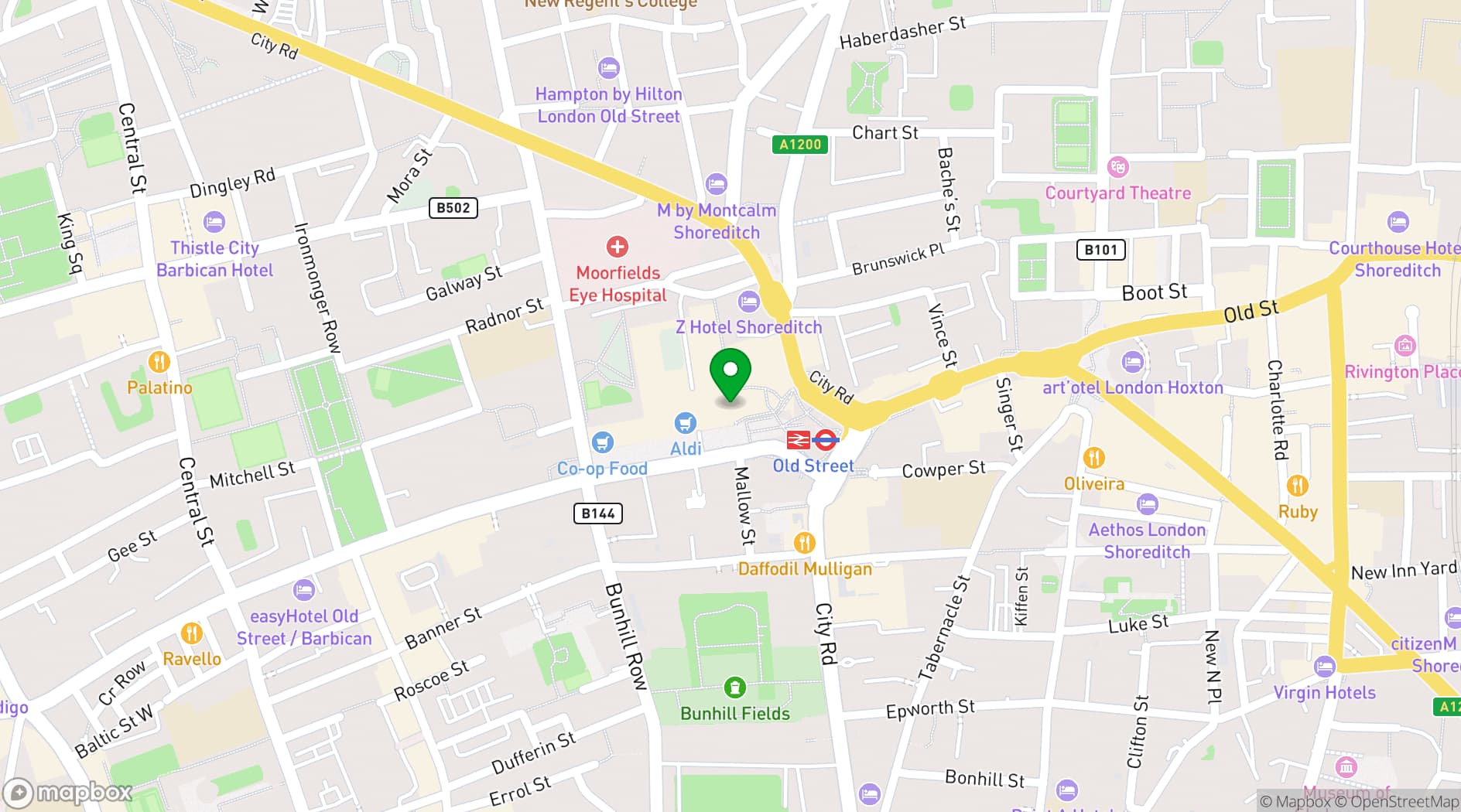 Map showing Serata Hall