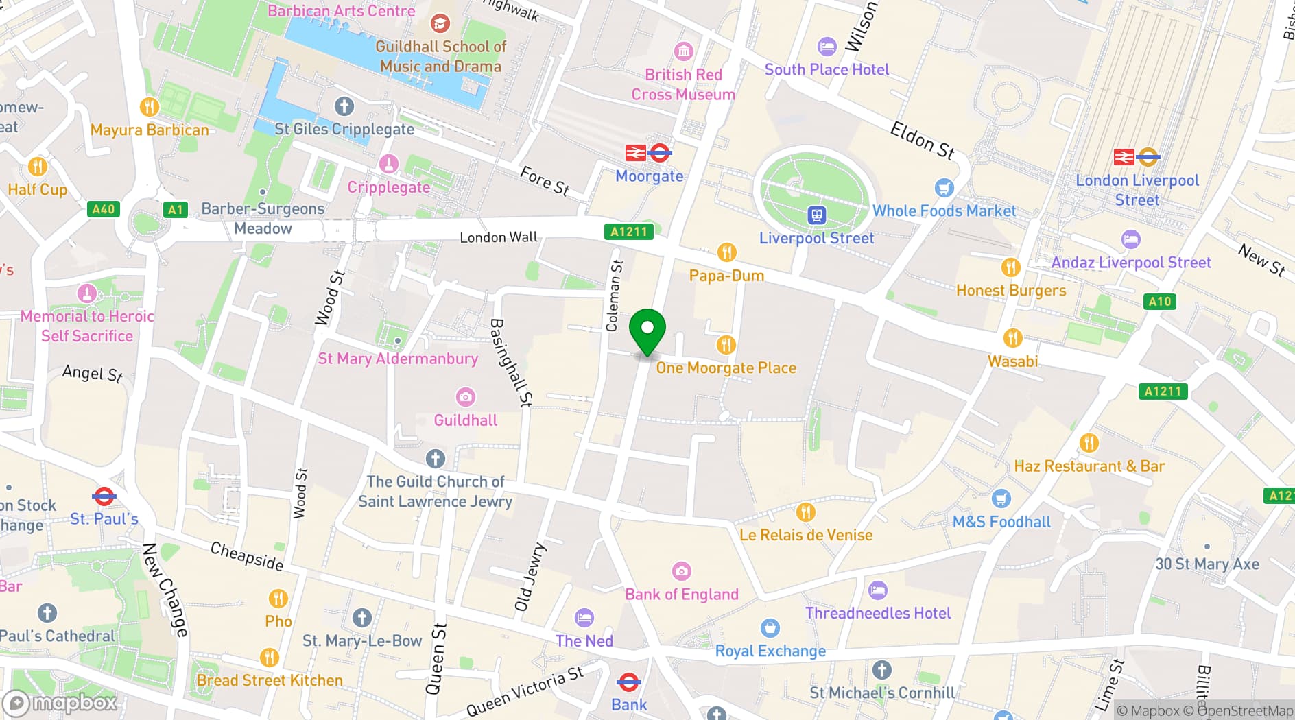 Map showing Clays - Moorgate 