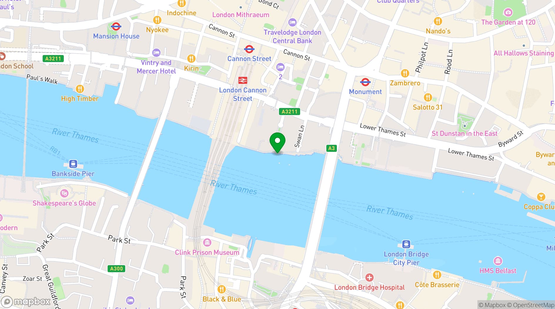 Map showing The Oyster Shed