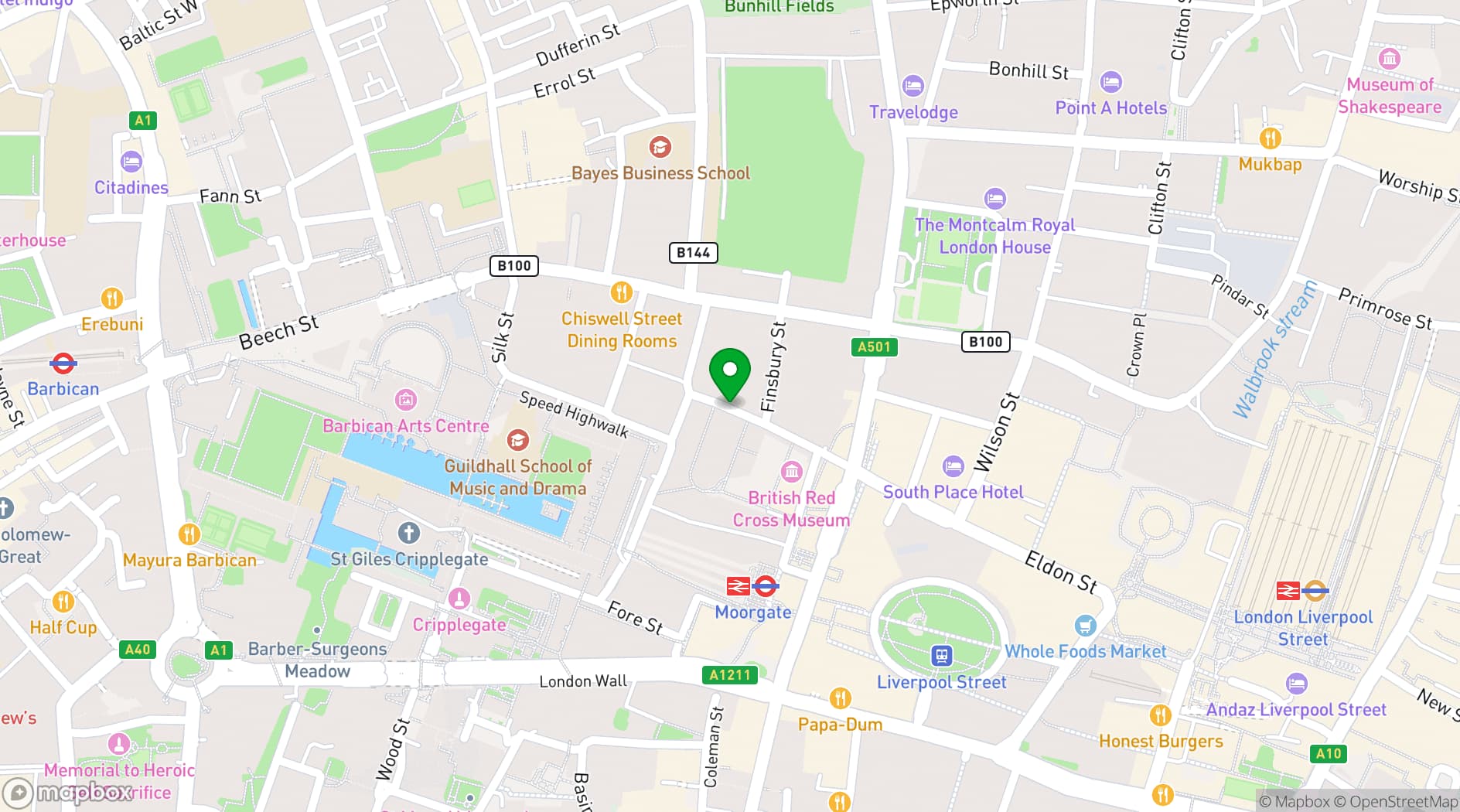 Map showing The Refinery City Point