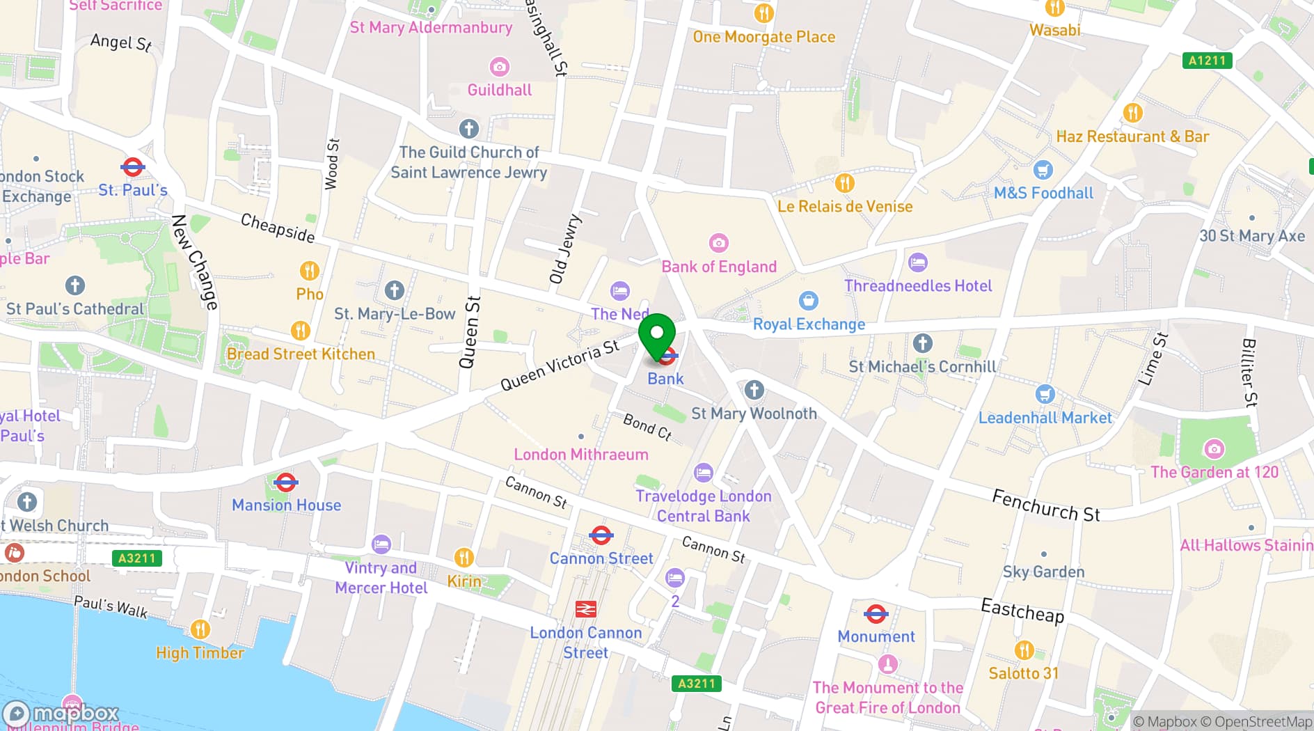 Map showing Mansion House