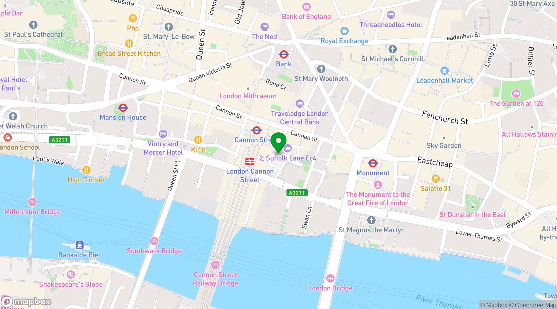 Map showing Pavilion Club
