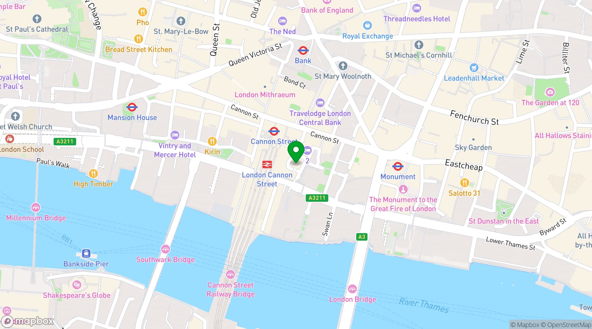 Map showing The Listing
