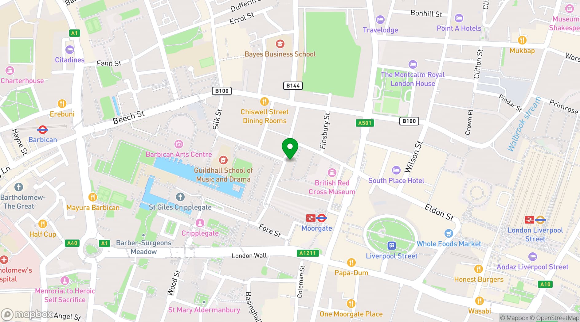 Map showing Spaces City Point