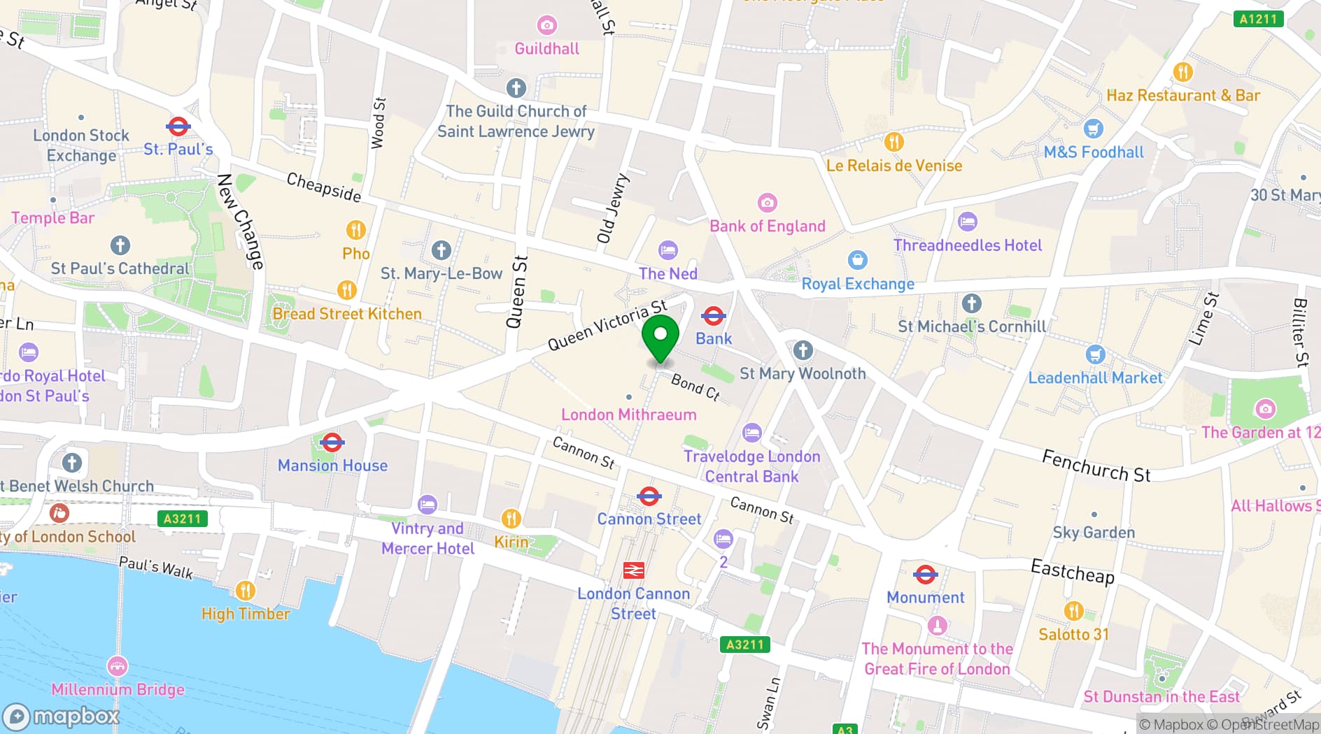 Map showing The Walbrook Club