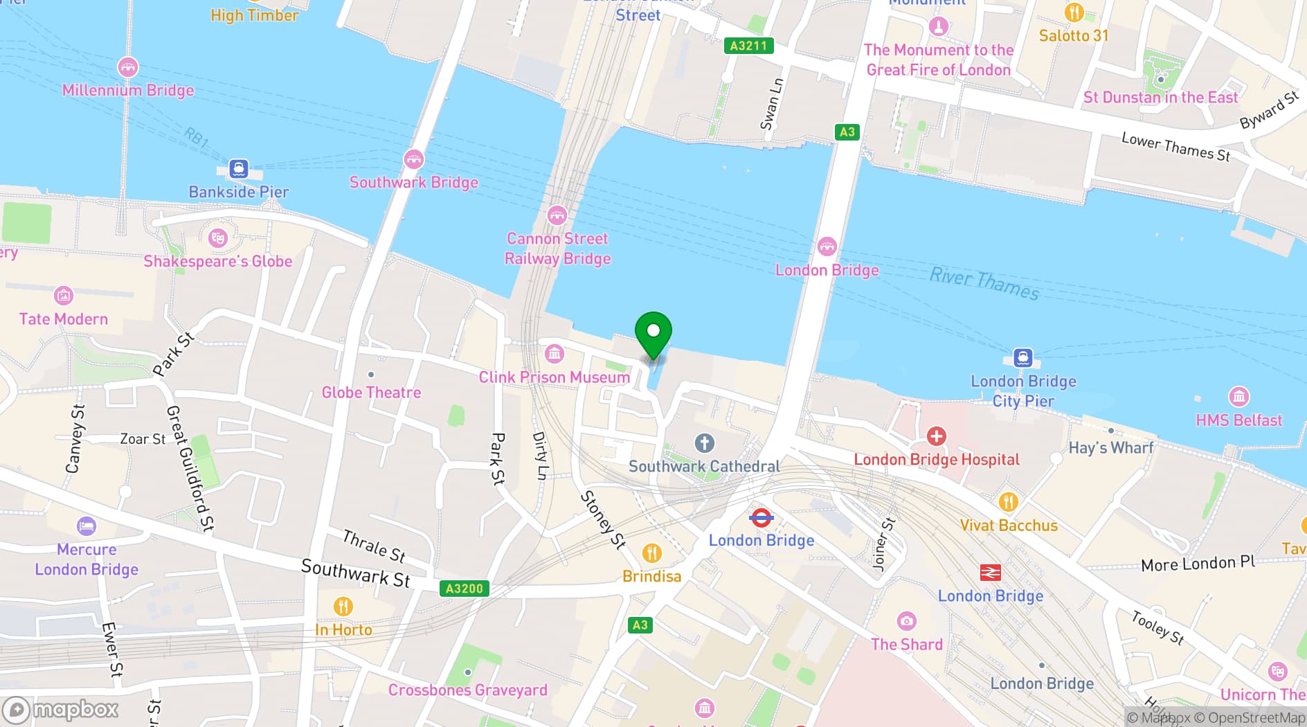 Map showing The Golden Hinde