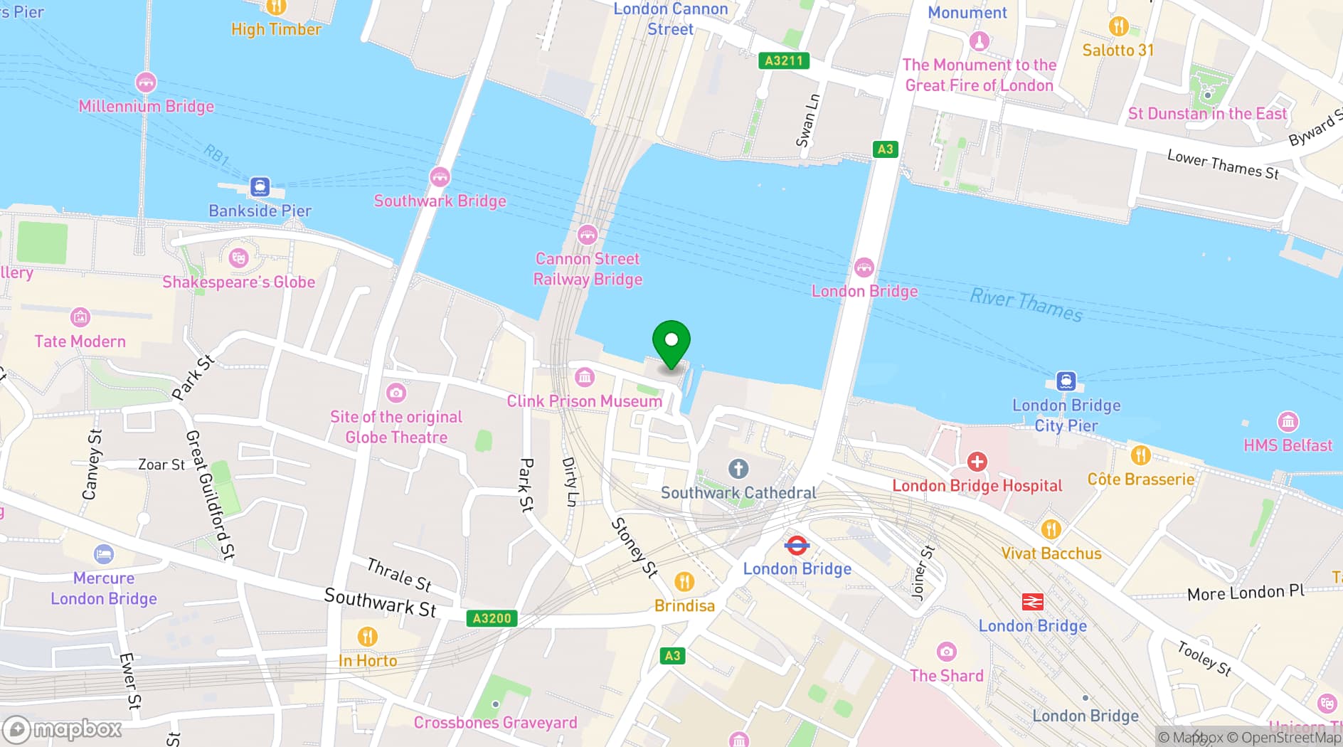 Map showing The Old Thameside Inn