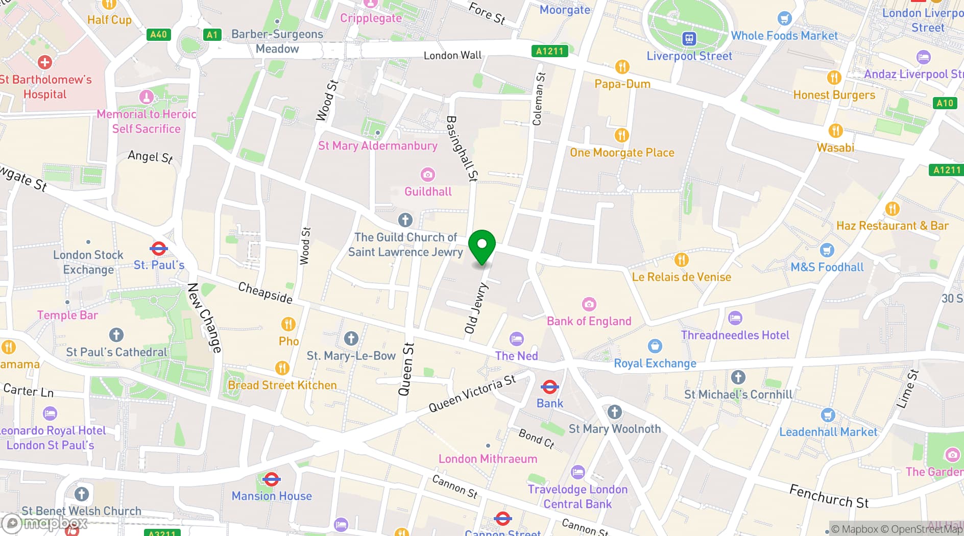 Map showing Goldwood Pub & Kitchen