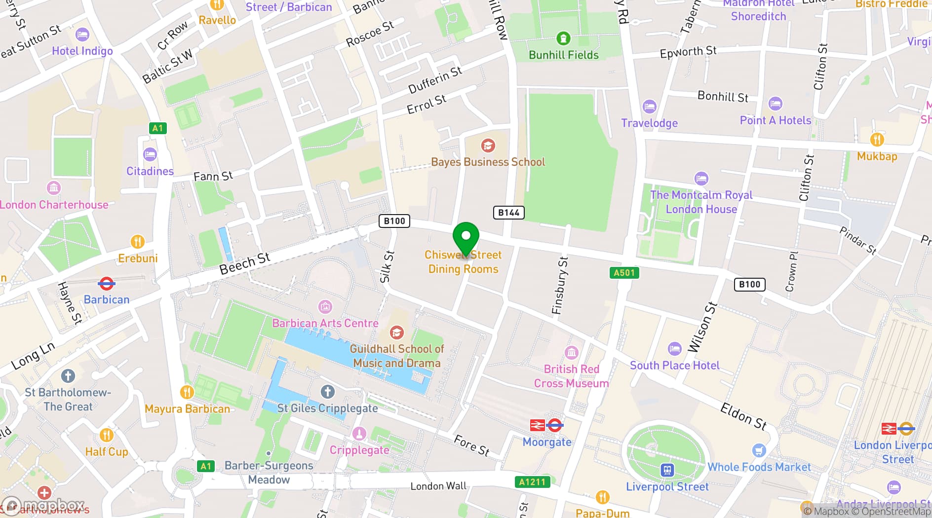 Map showing The Grubstreet Cellars