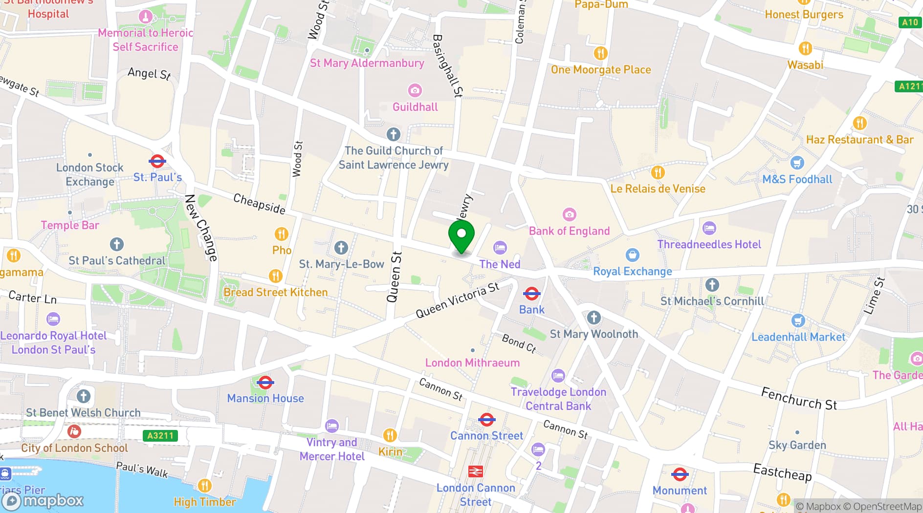Map showing The Ned