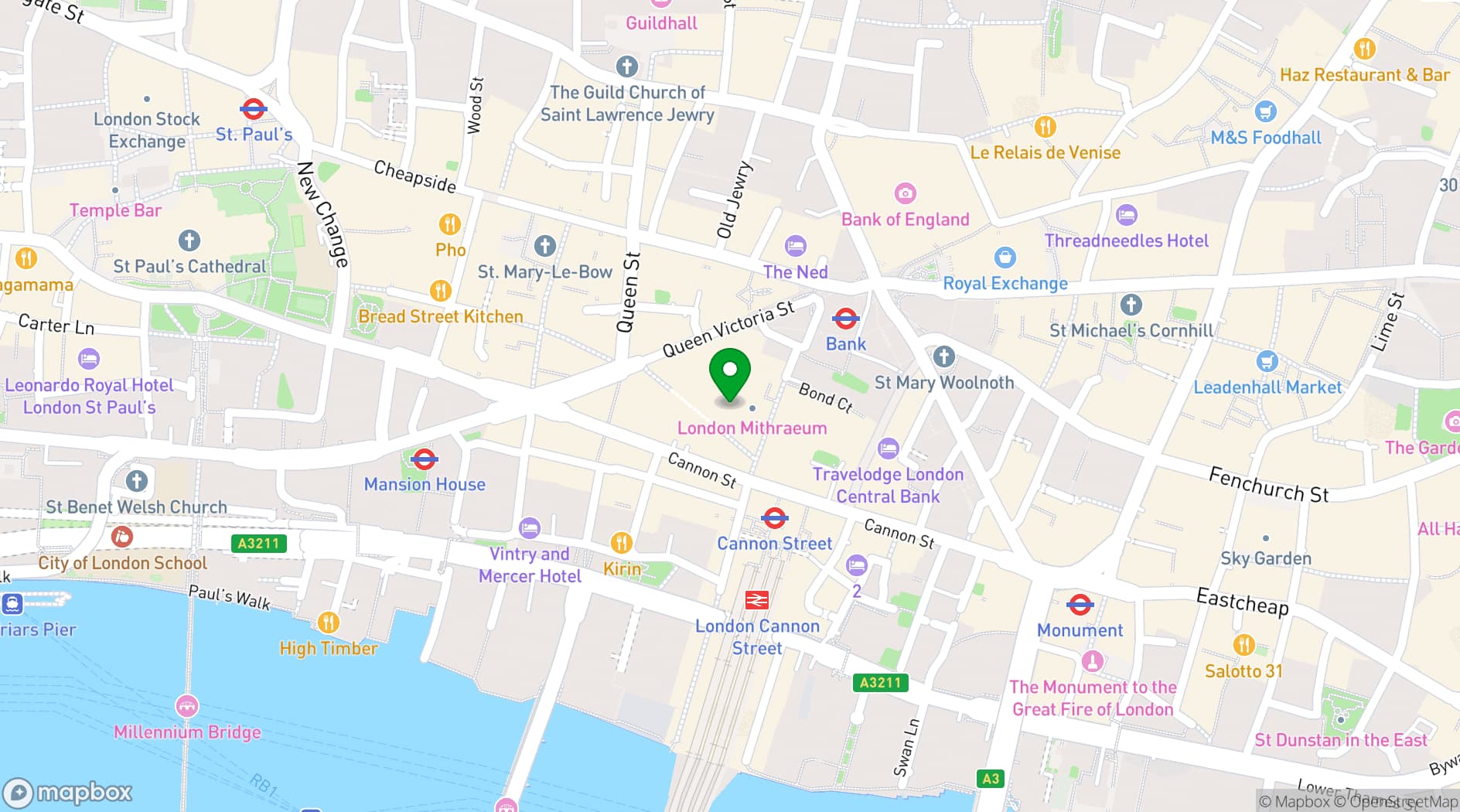 Map showing St. Clare Coffee and Bar