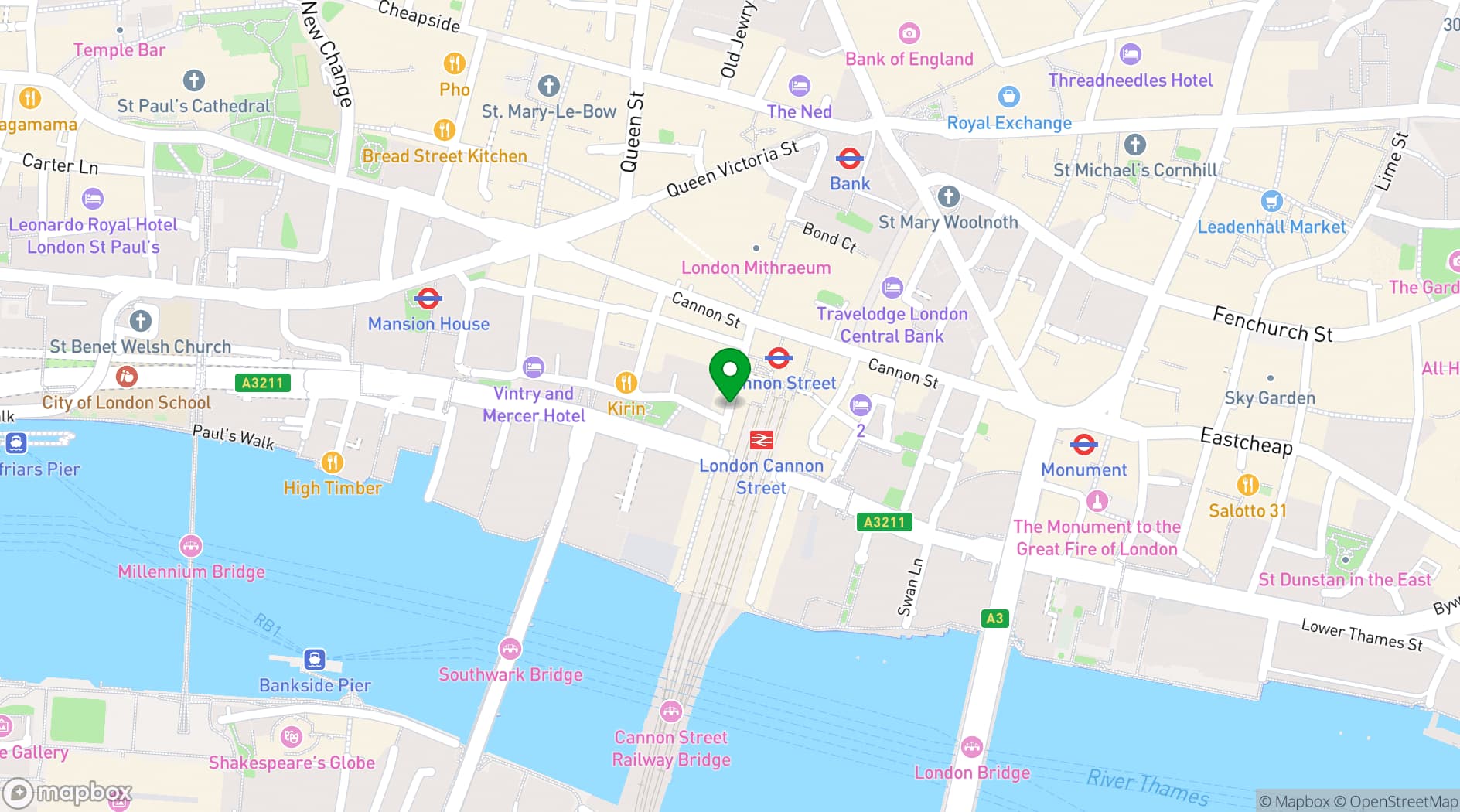 Map showing Tallow Chandlers' Hall