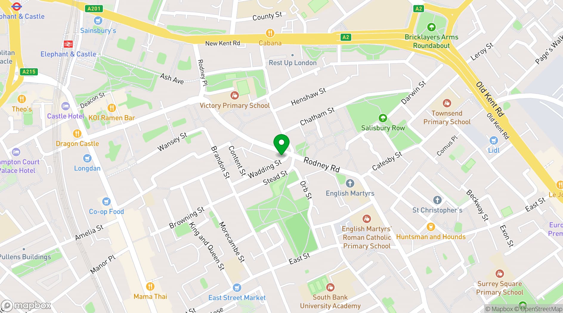 Map showing Diogenes the Dog