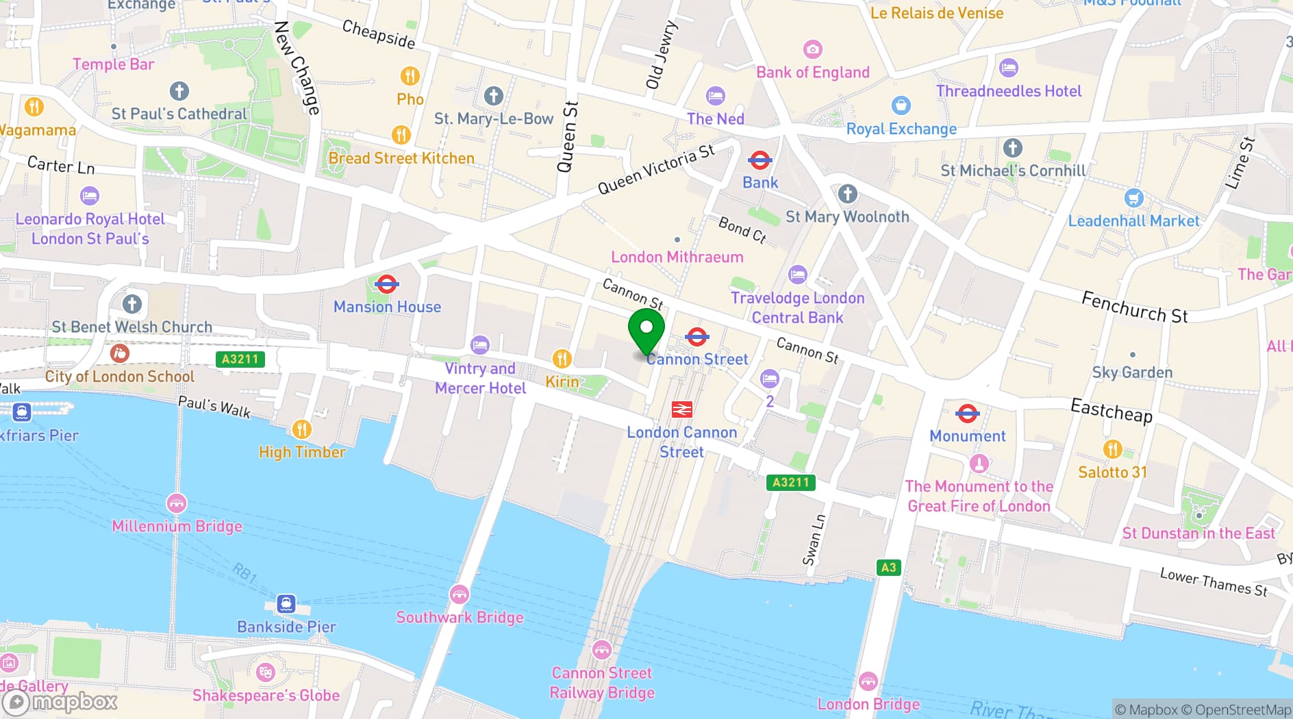 Map showing Skinners' Hall