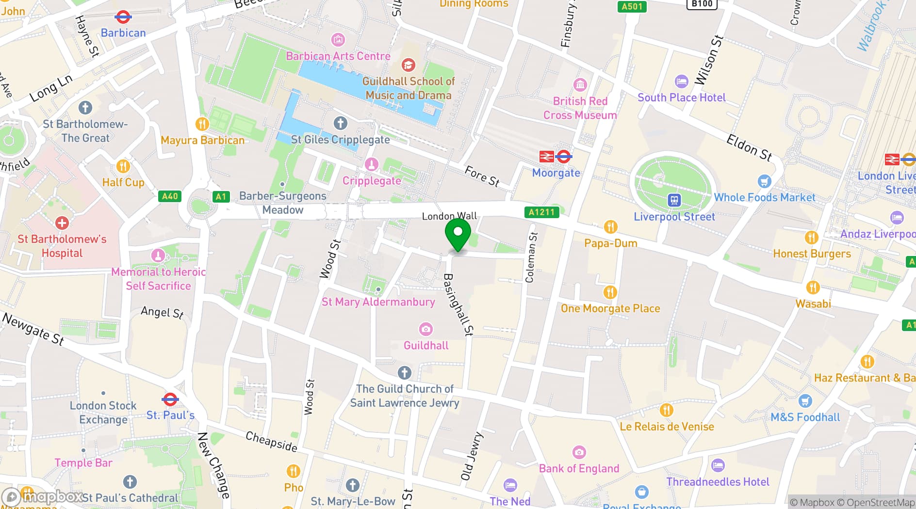 Map showing City Tower
