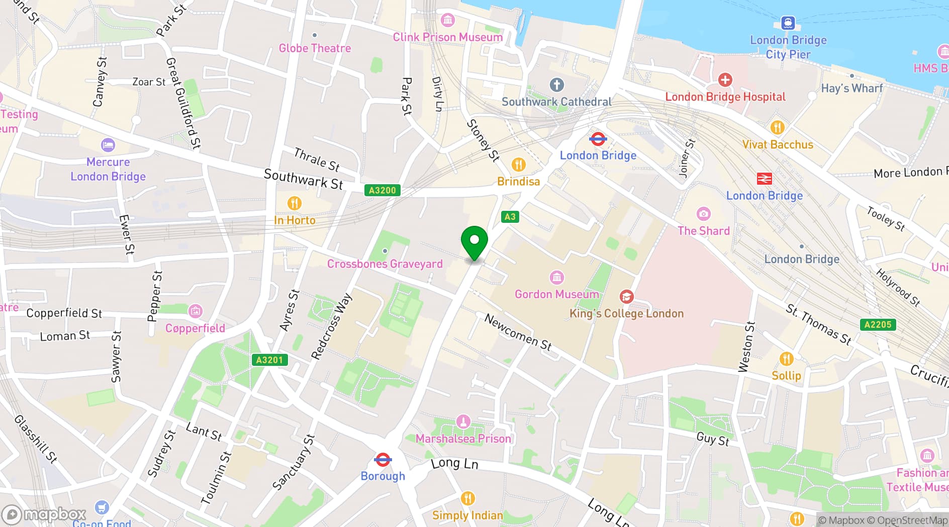Map showing St Christopher's Inn