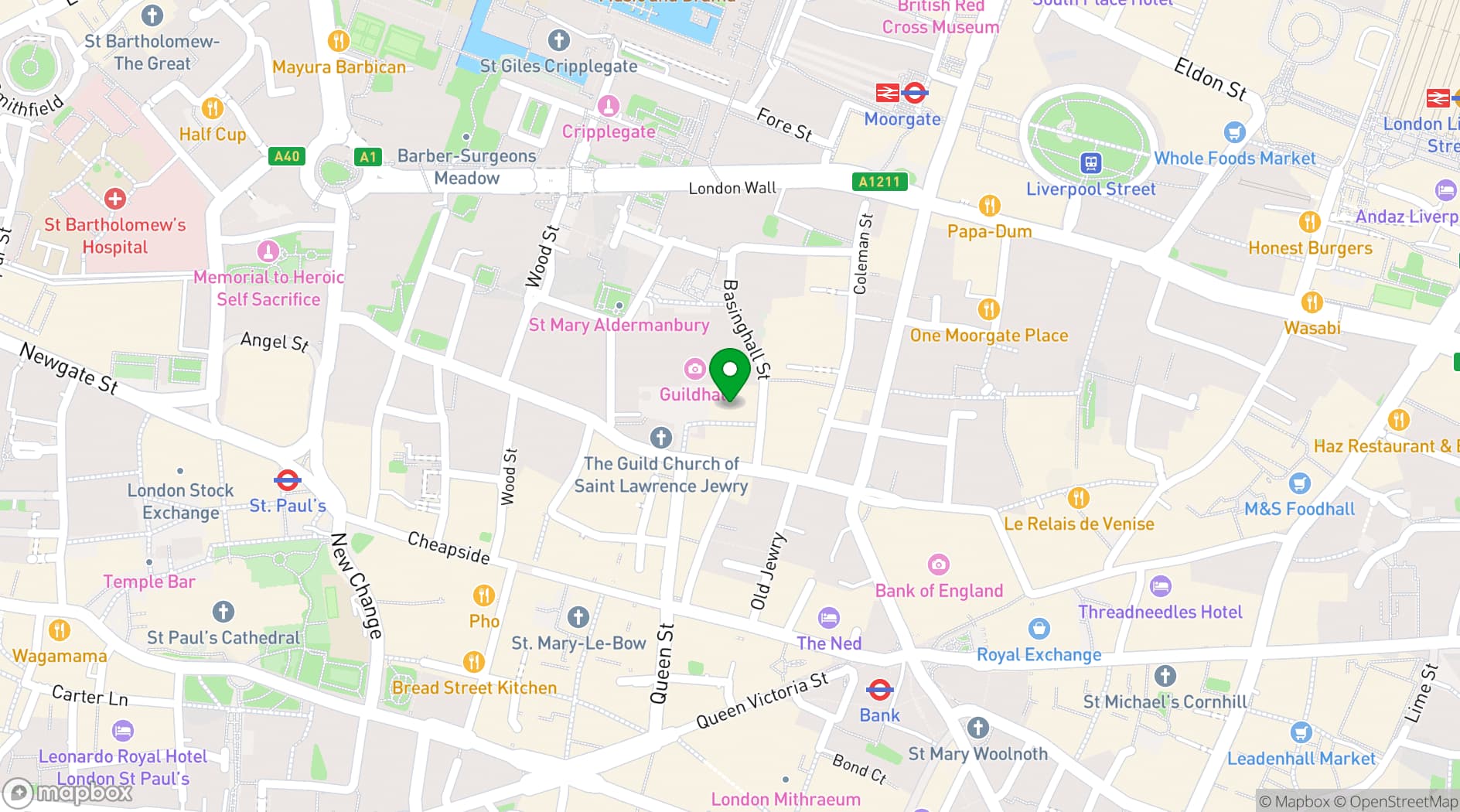 Map showing The City Centre