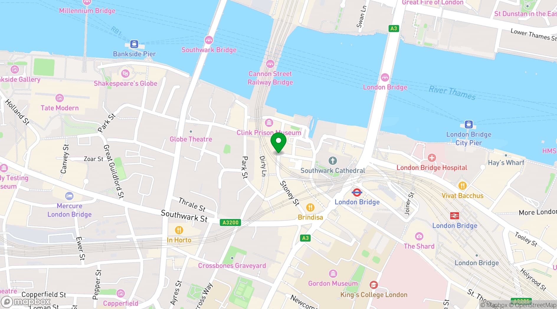 Map showing Salt Yard Borough Market