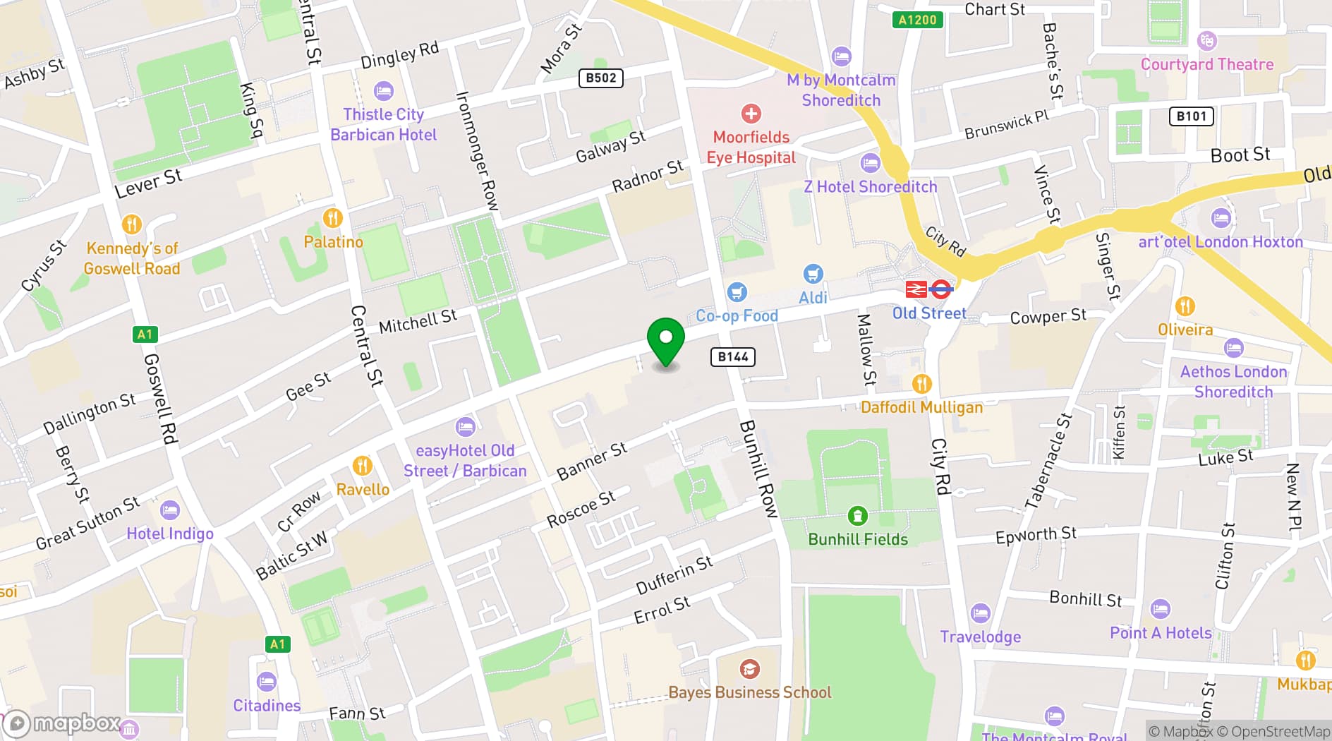 Map showing Mindspace Event Spaces