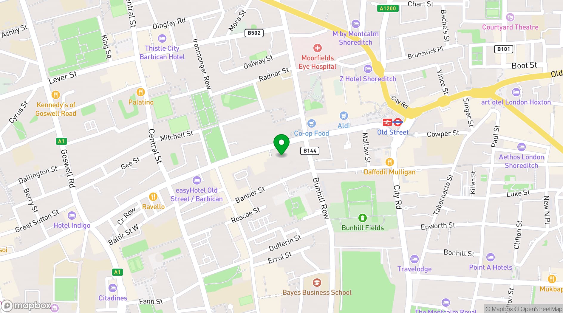 Map showing Mindspace Old Street
