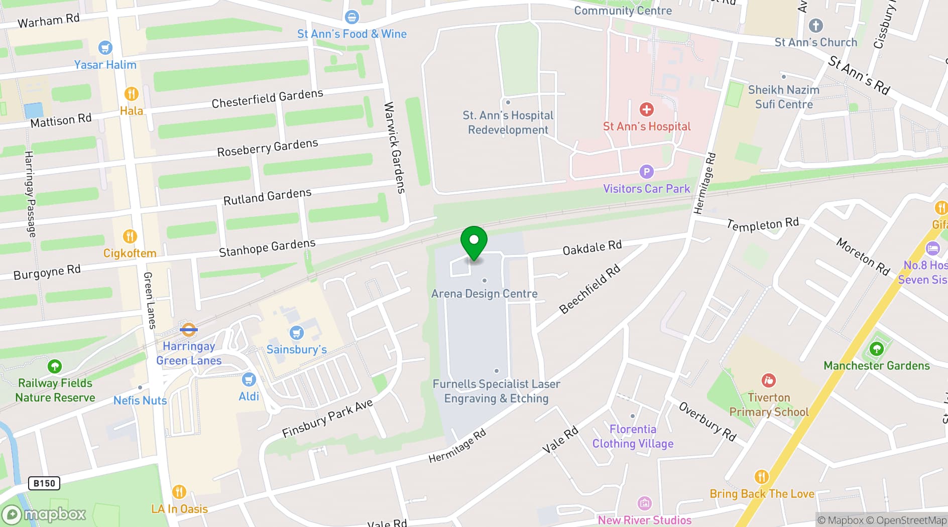 Map showing Rug 'n' Roll Music Rehearsing Studio