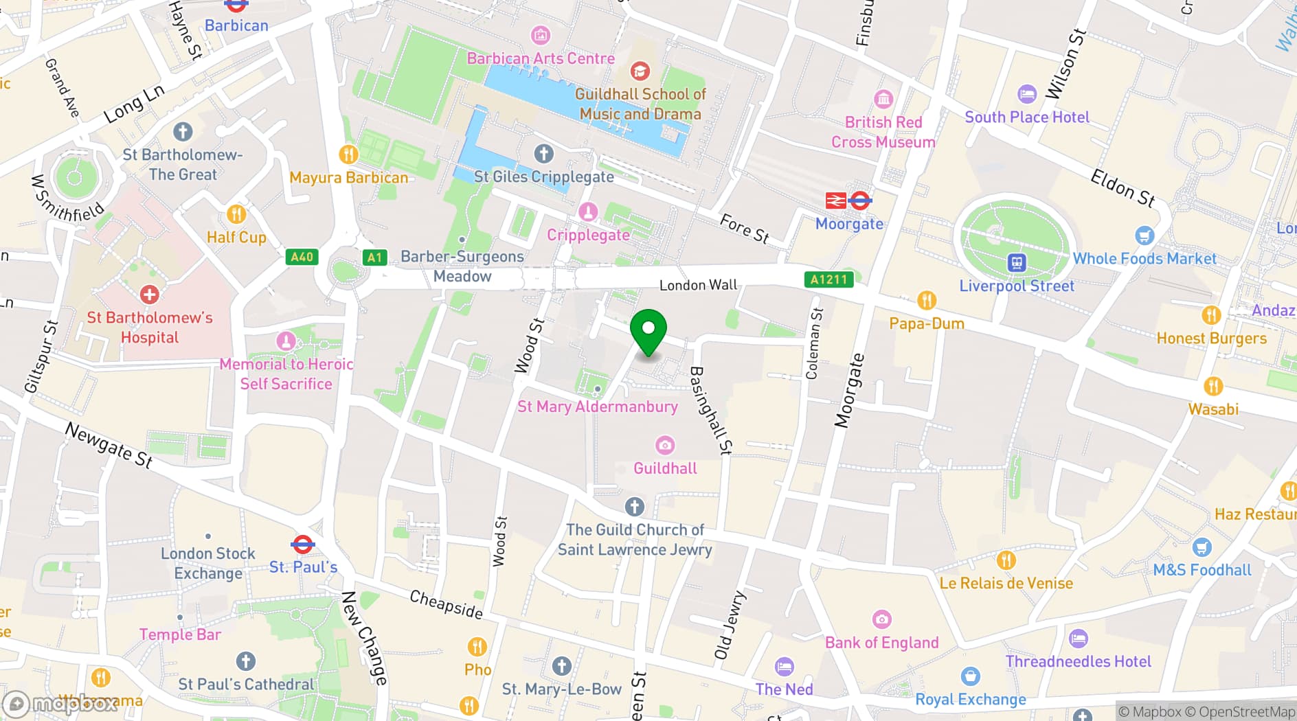 Map showing The Insurance Hall